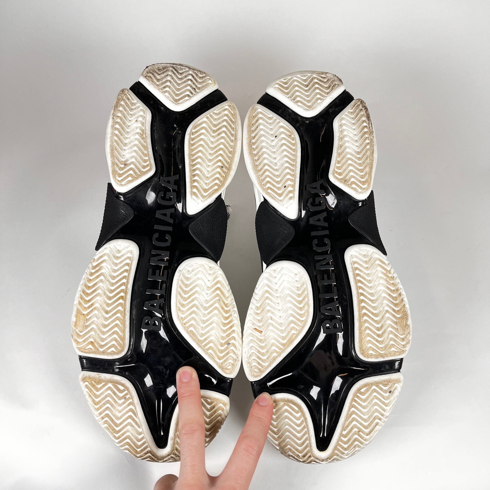 Balenciaga White/Pink Triple S Sneakers Size 44