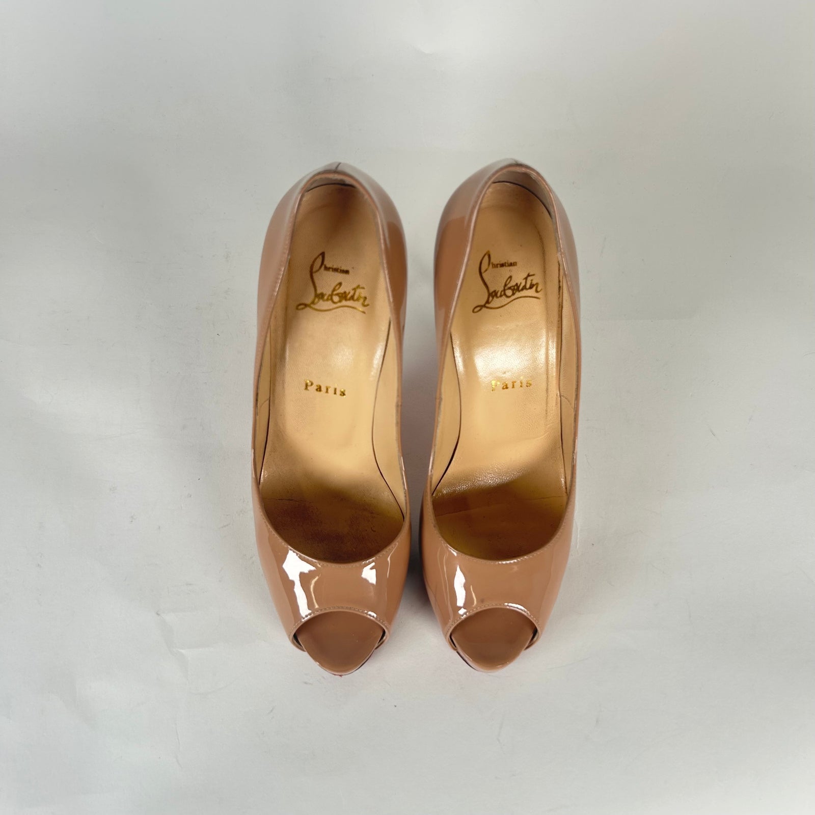 Christian Louboutin Lady Peep Nude Heels Size 38