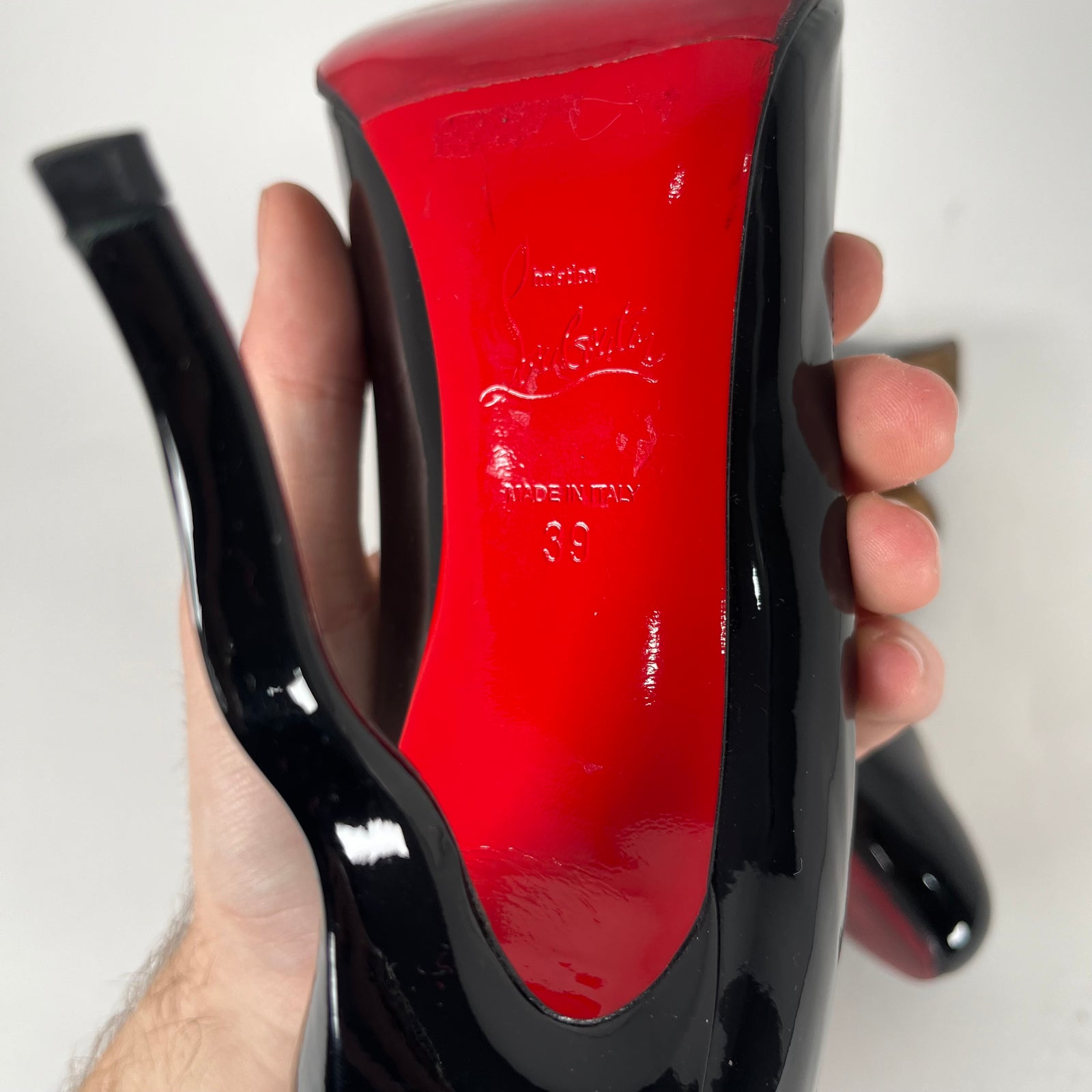 Christian Louboutin Hot Chick 100 Pumps Patent Heels Size 39
