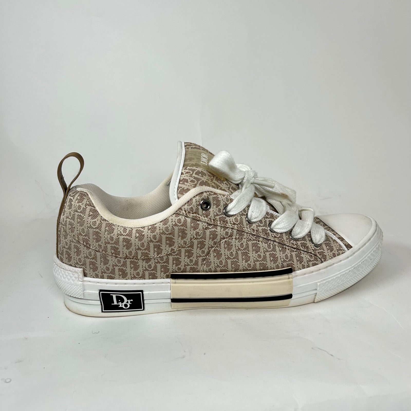 Dior B23 Beige Skater Oblique Low-Top Sneaker Size 45