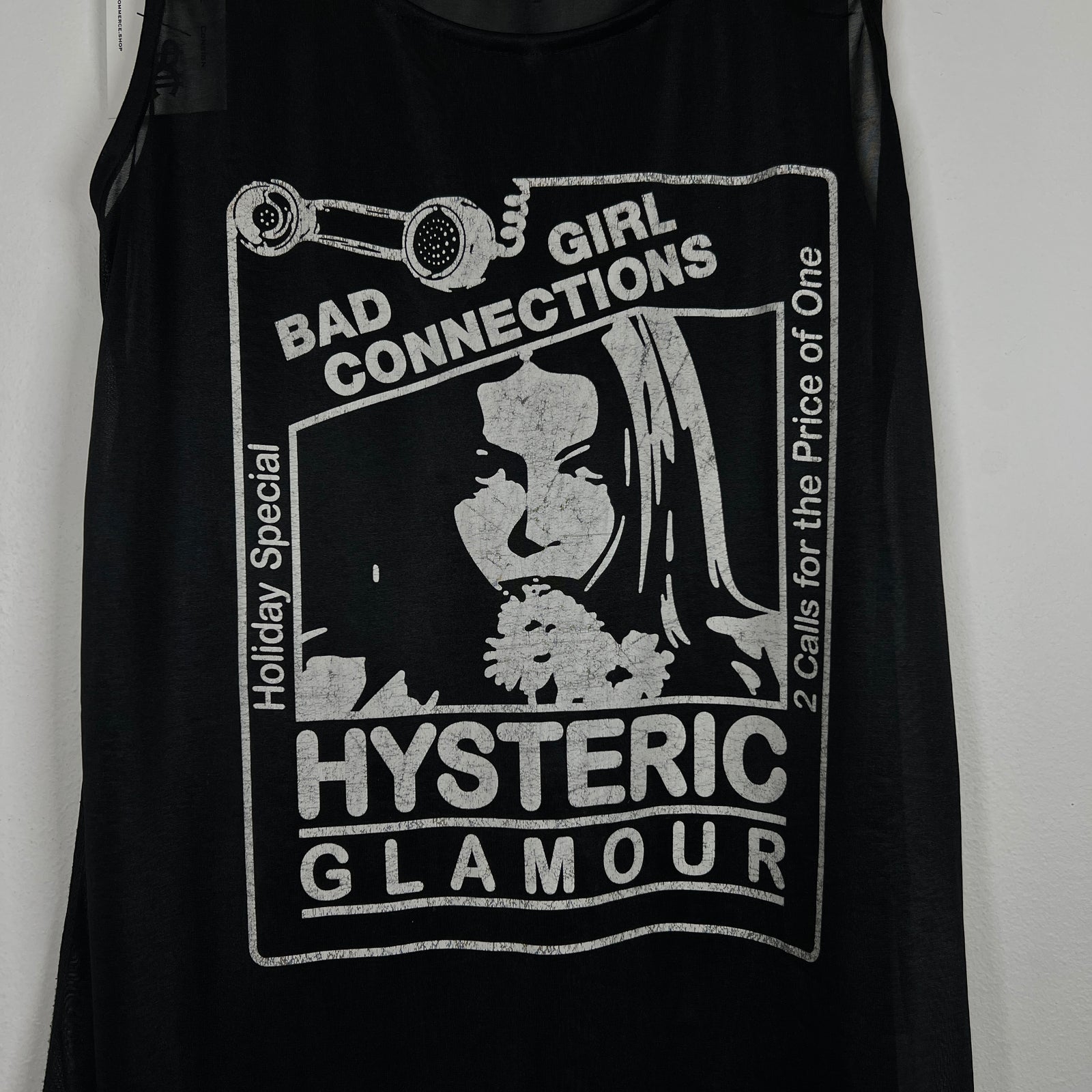 Hysteric Glamour Black 'Bad Girl Connections' Silk Tank Top Size M