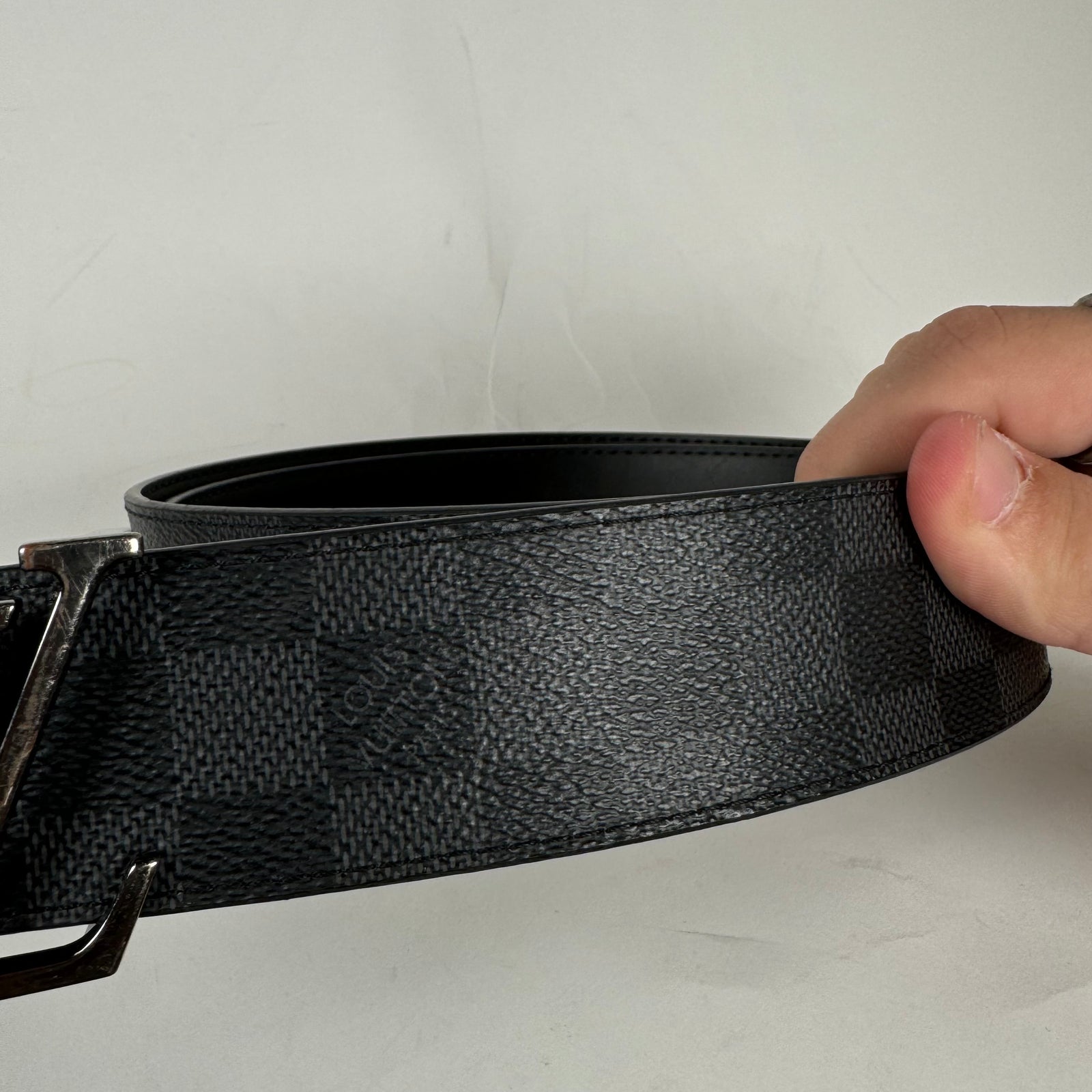 Louis Vuitton Black Reversible Initiales Belt