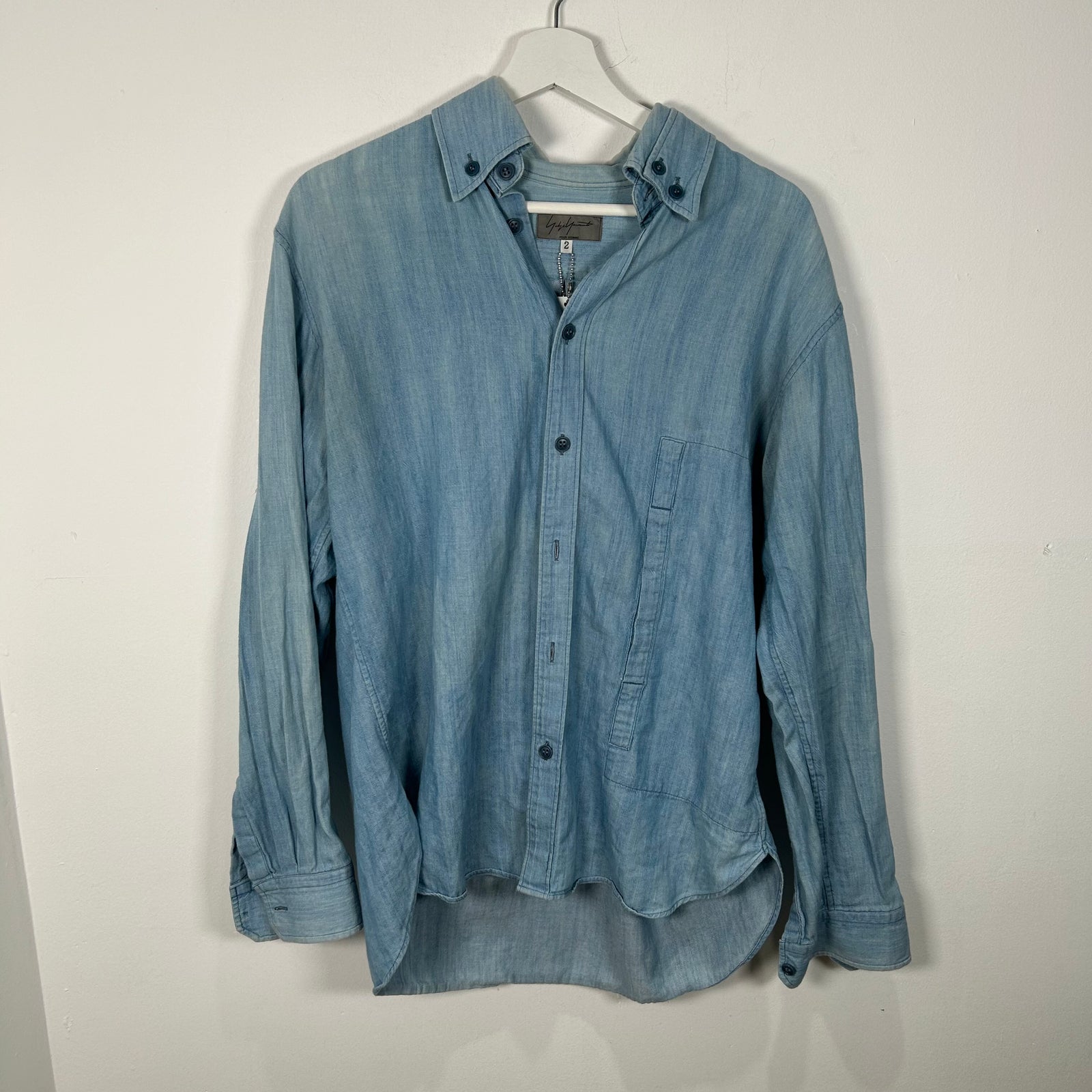Yohji Yamato Light Denim Wash Button-up Shirt Size 2