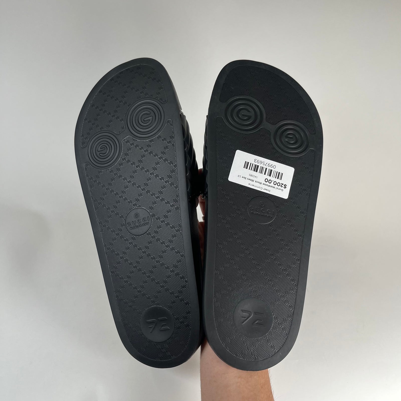 Gucci Matelasse Black Slides Size 10