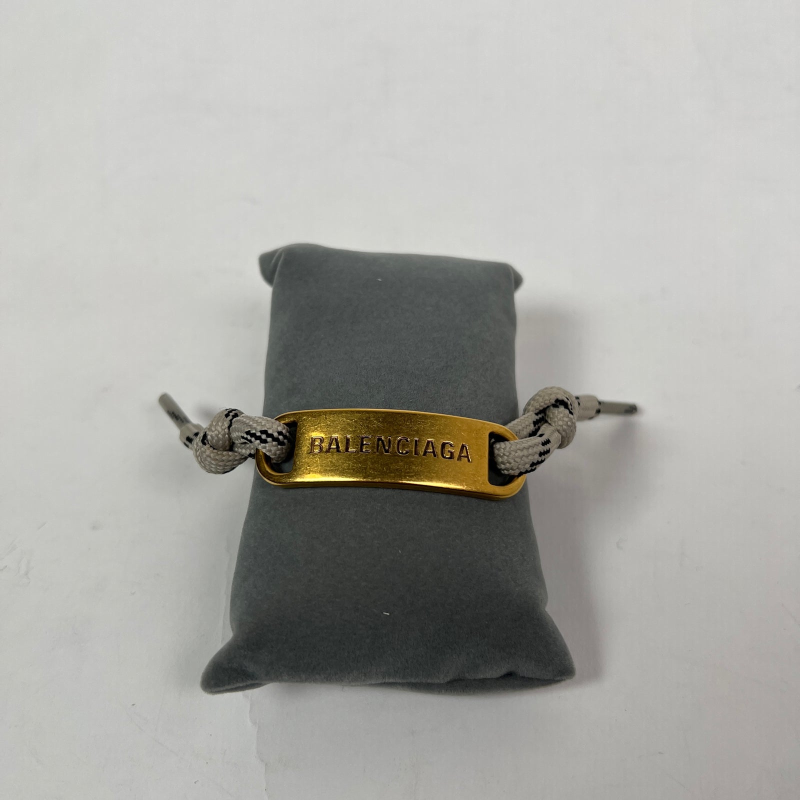 Balenciaga Beige Gold Plate Rope Bracelet