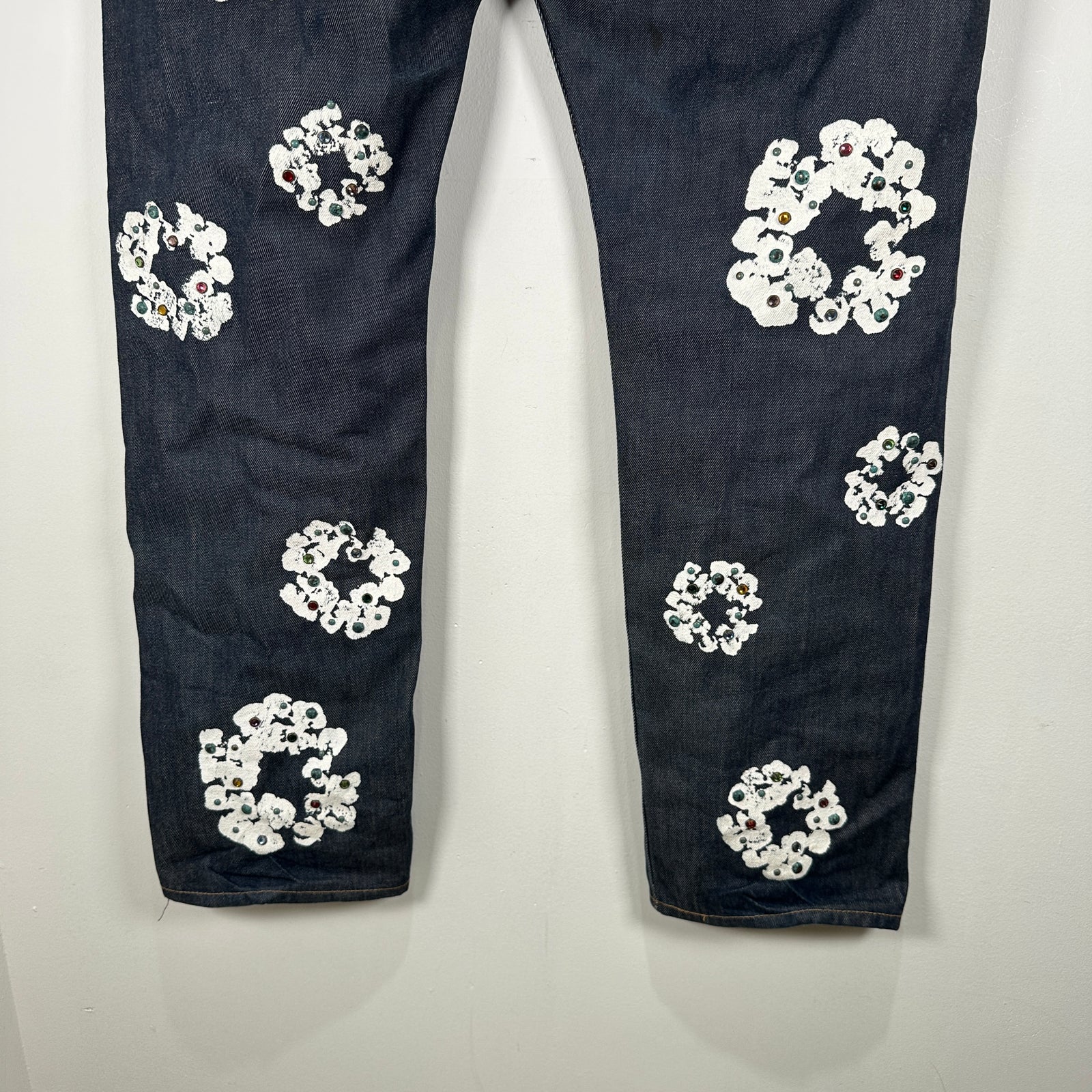 Denim Tears Rhinestone Raw Denim Wreath Jeans Size 38