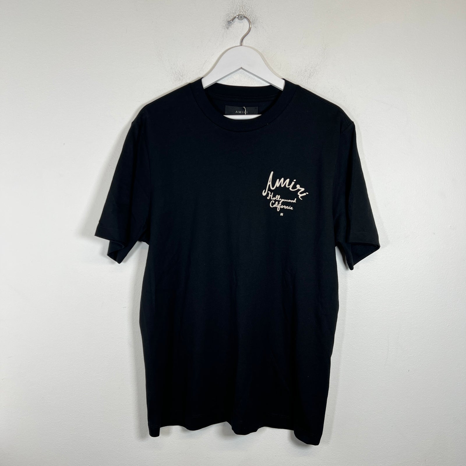 Amiri Black Hollywood Logo T-Shirt Size M
