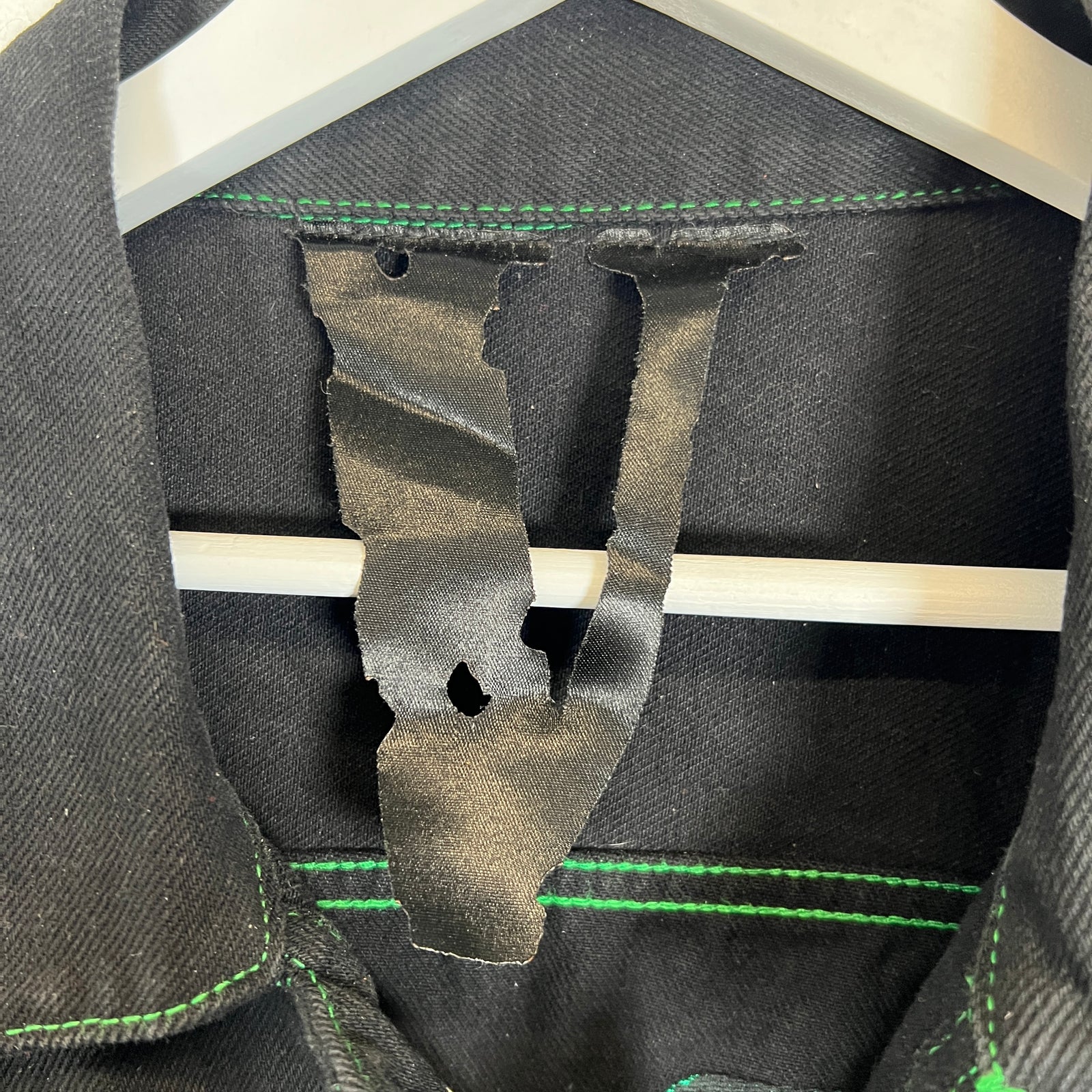 Vlone Black/Green Friends Denim Jacket Size XL