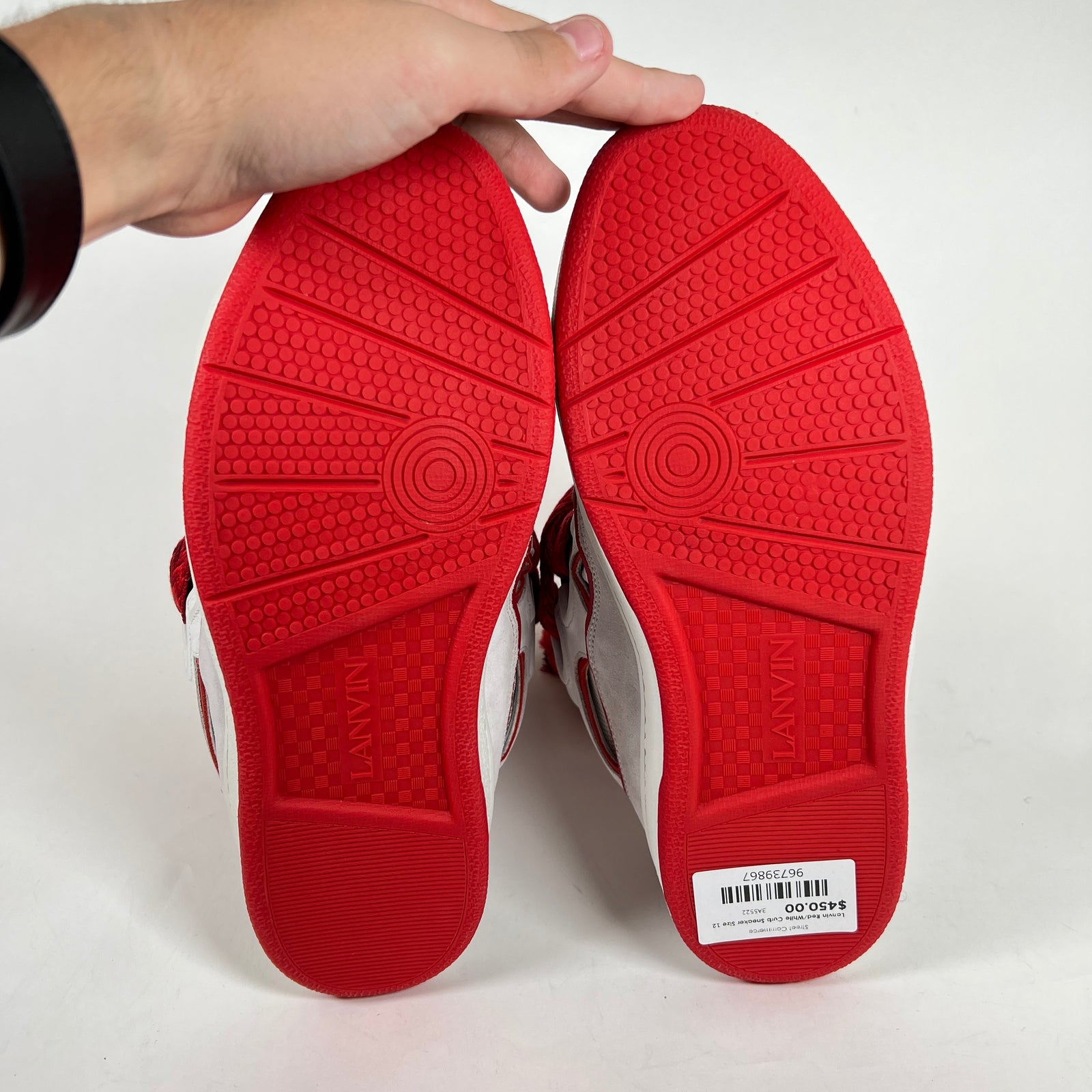 Lanvin Red/White Curb Sneaker Size 12