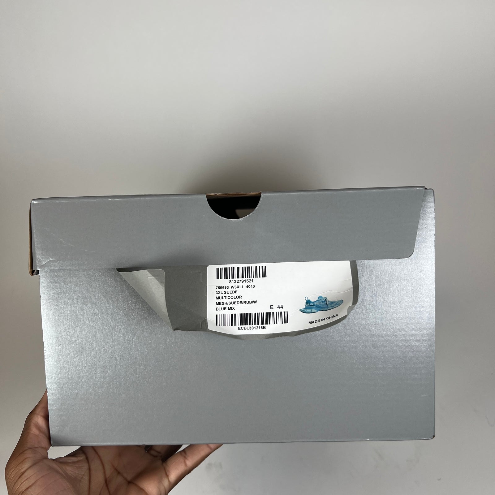 Balenciaga Blue Suede Distressed 3XL Sneaker Size 44