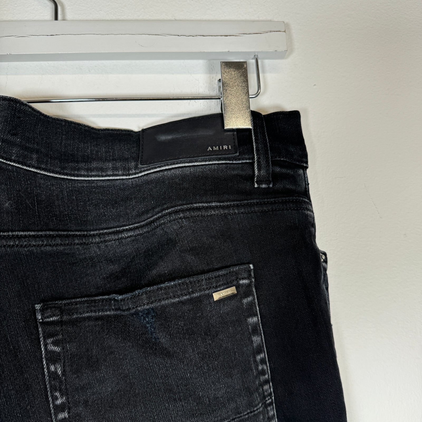 Amiri Black Washed Skinny Jeans Size 36