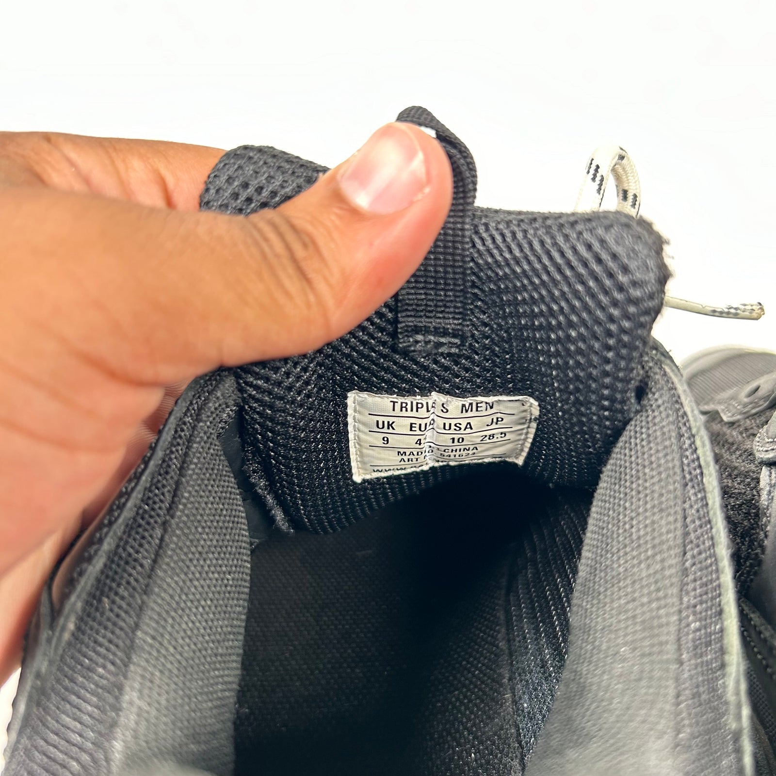 Balenciaga Black/Black Triple S Sneaker Size 10