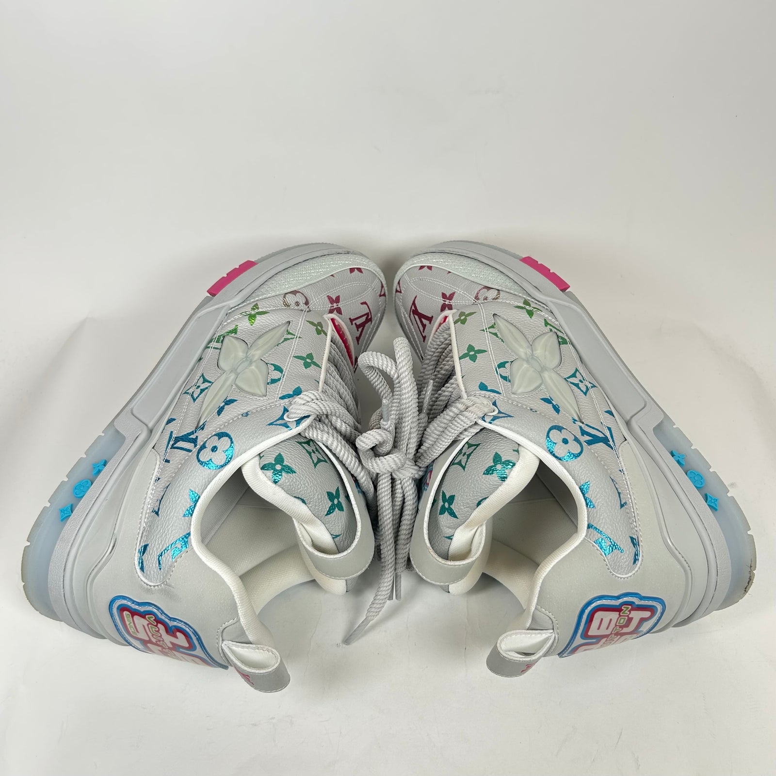 Louis Vuitton Grey Multicolor Skate Sneakers Size LV 10
