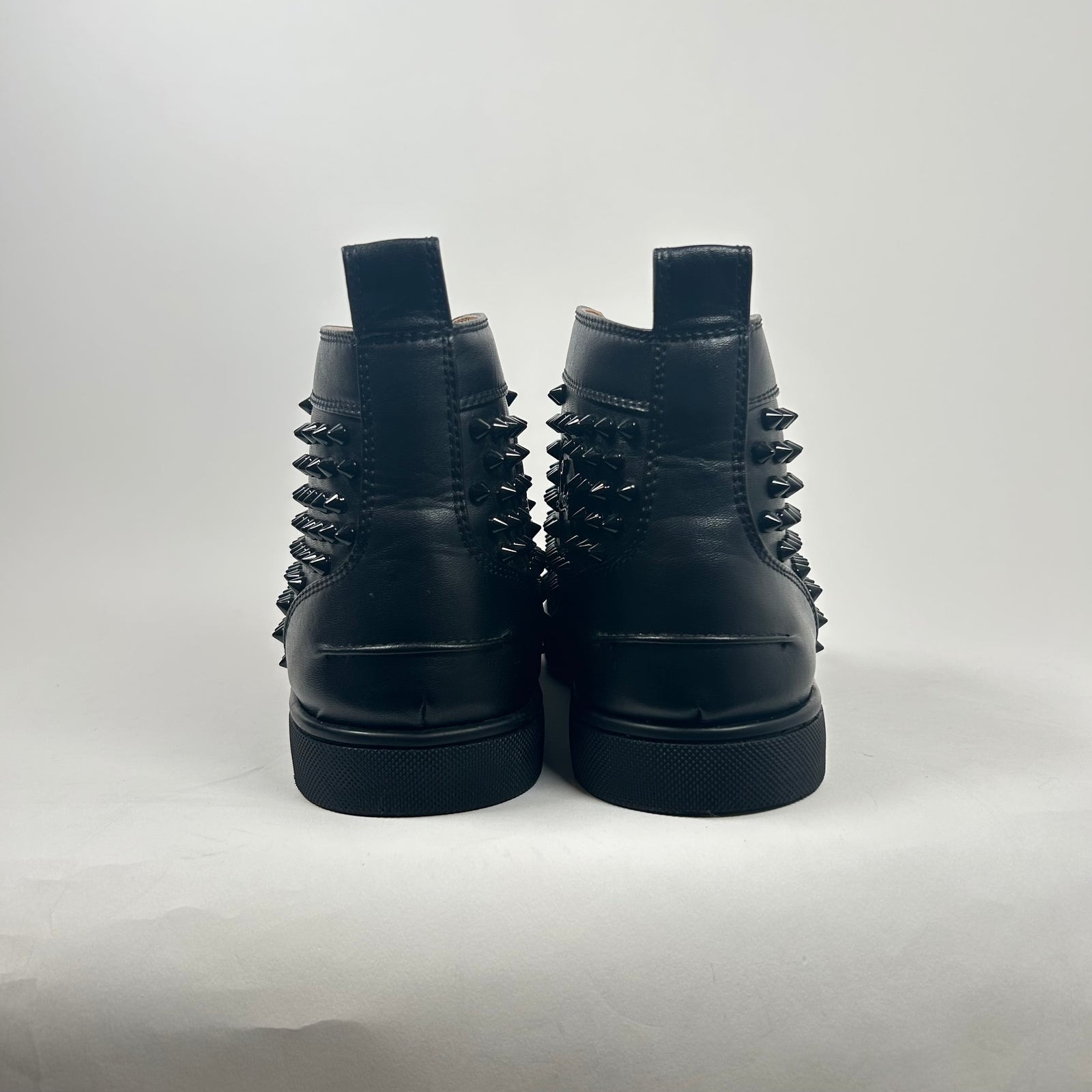 Christian Louboutin Black High-top Spiked Sneakers