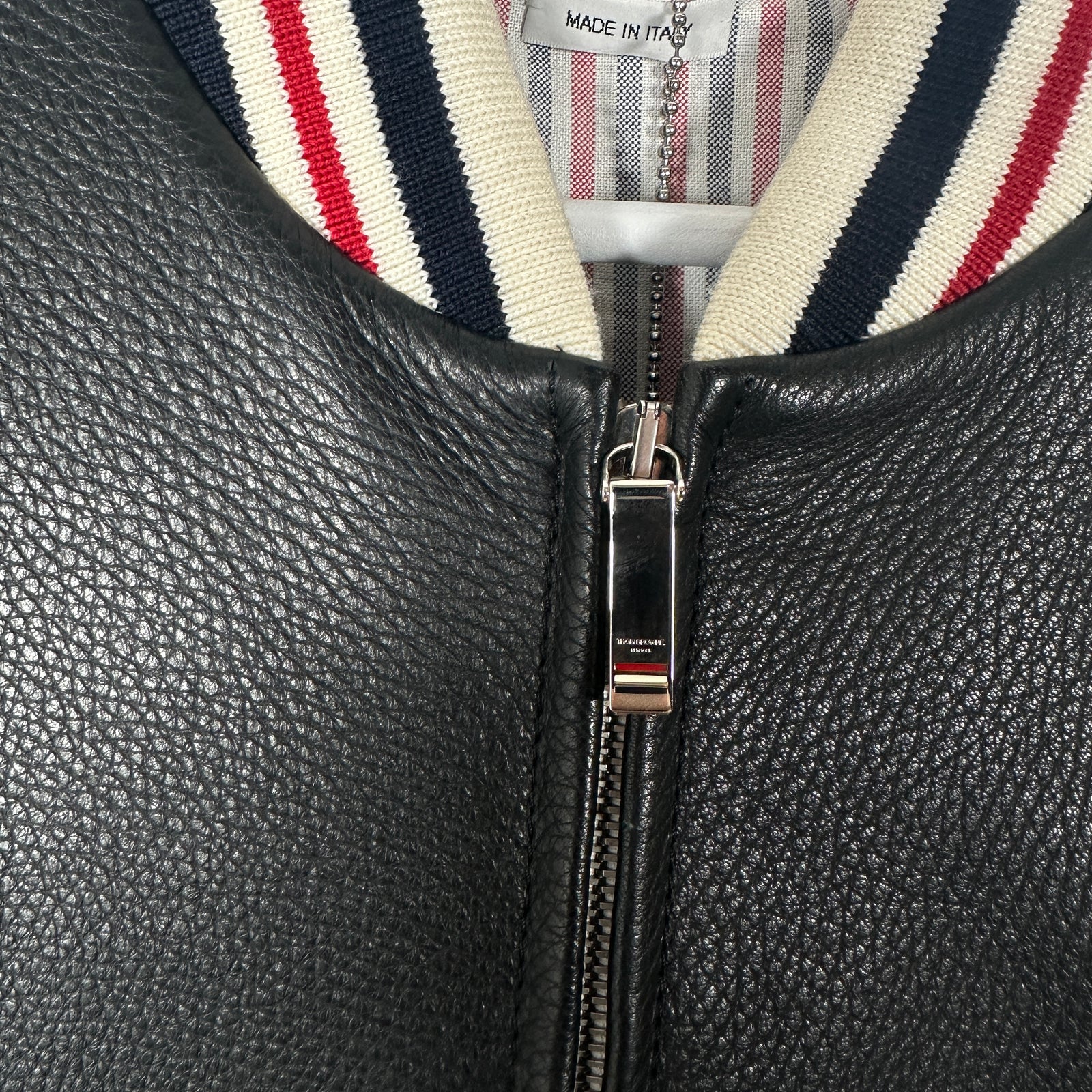 Thom Browne Deerskin Leather Varsity Jacket Size 1