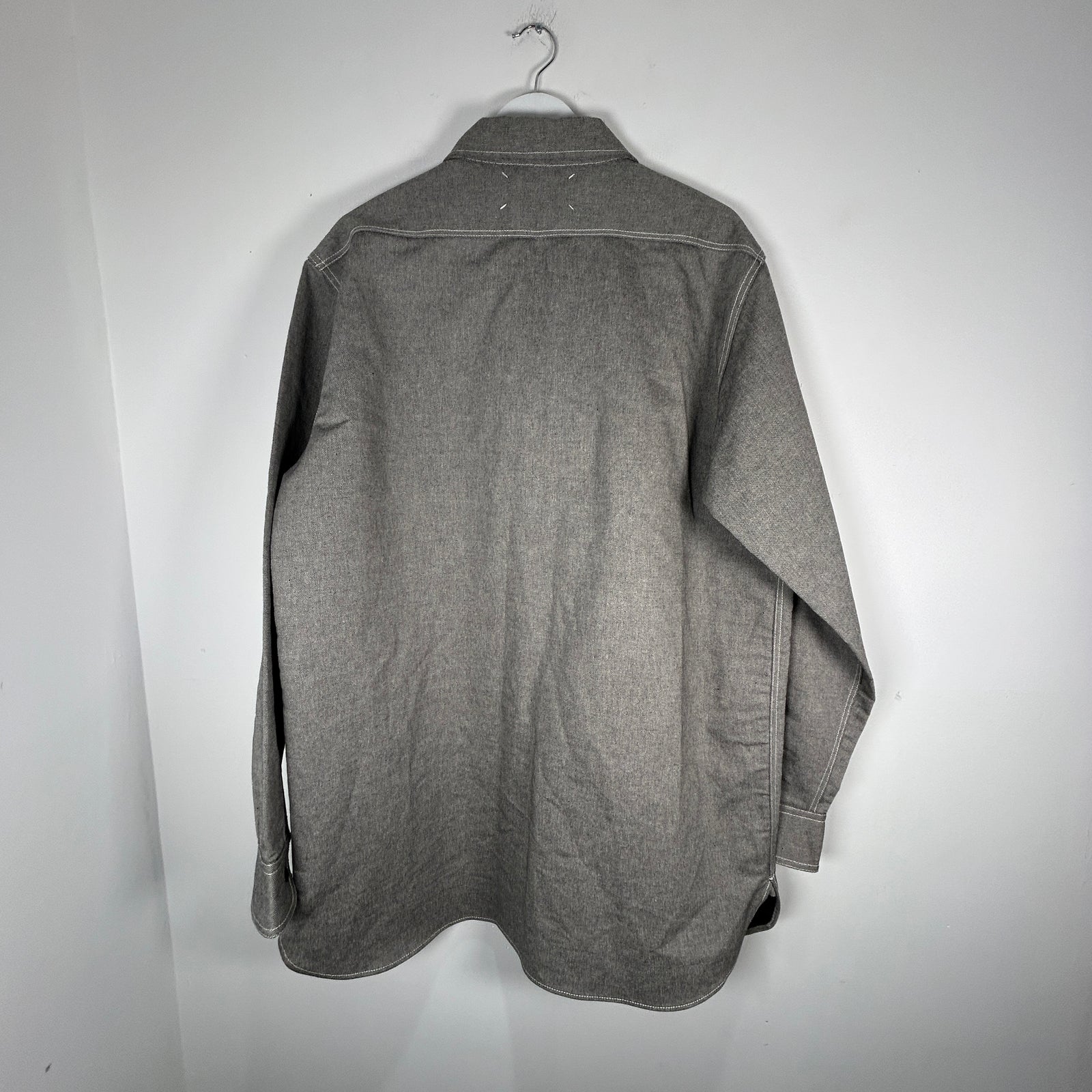 Maison Margiela 12oz Broken Twill Button Up Shirt - Caviar Size XL