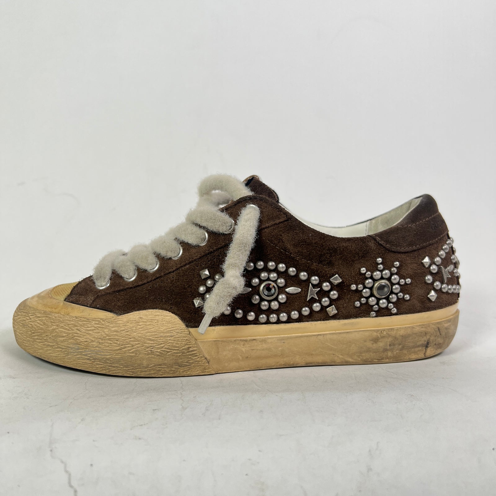 Golden Goose Suede Superstar Pen-Star Embellished Sneaker