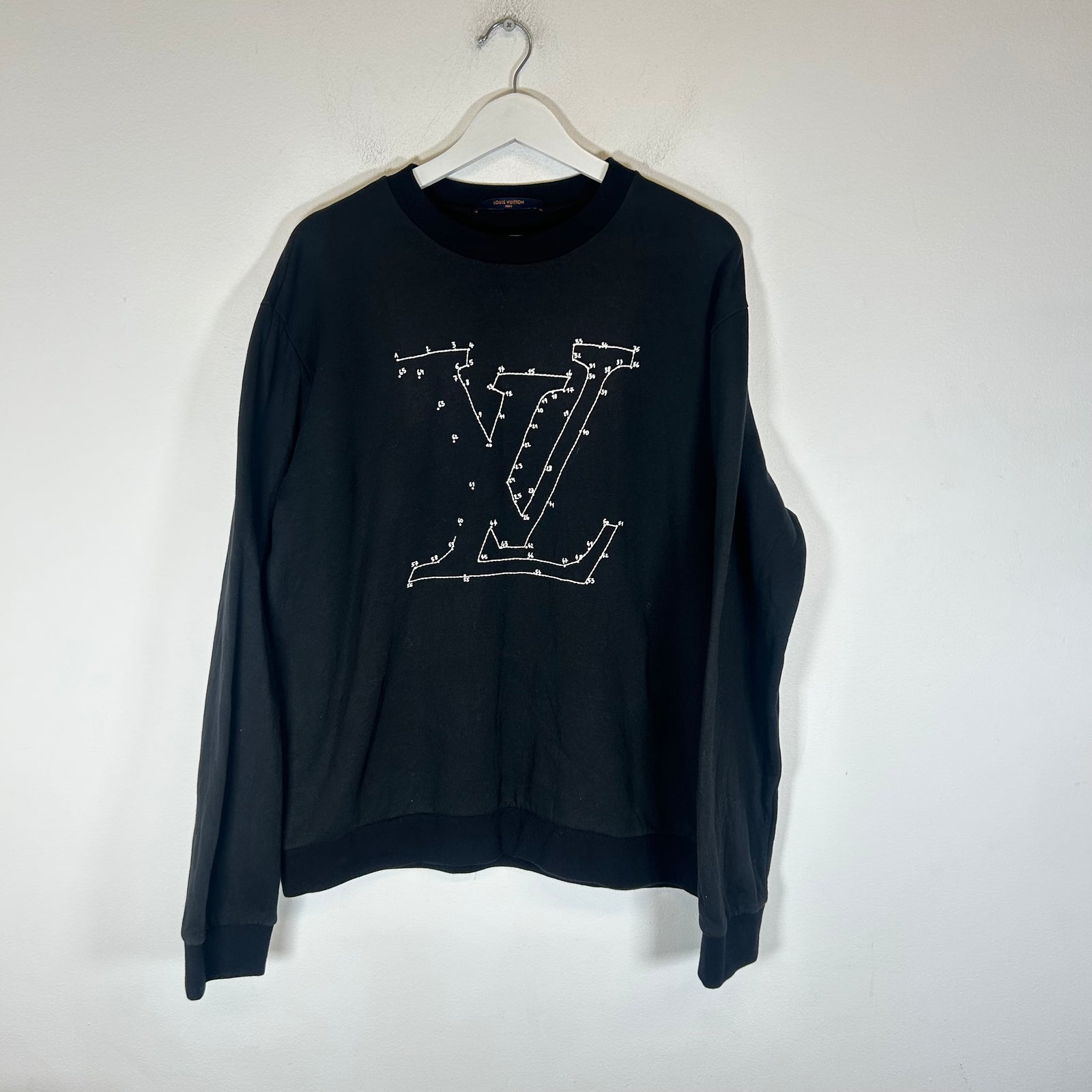 Louis Vuitton Black 'Connect The Dots' Embroidered Crewneck Size XL
