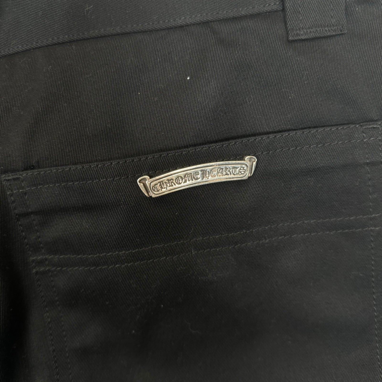 Chrome Hearts Black Double Knee Denim Carpenter Shorts Size 32