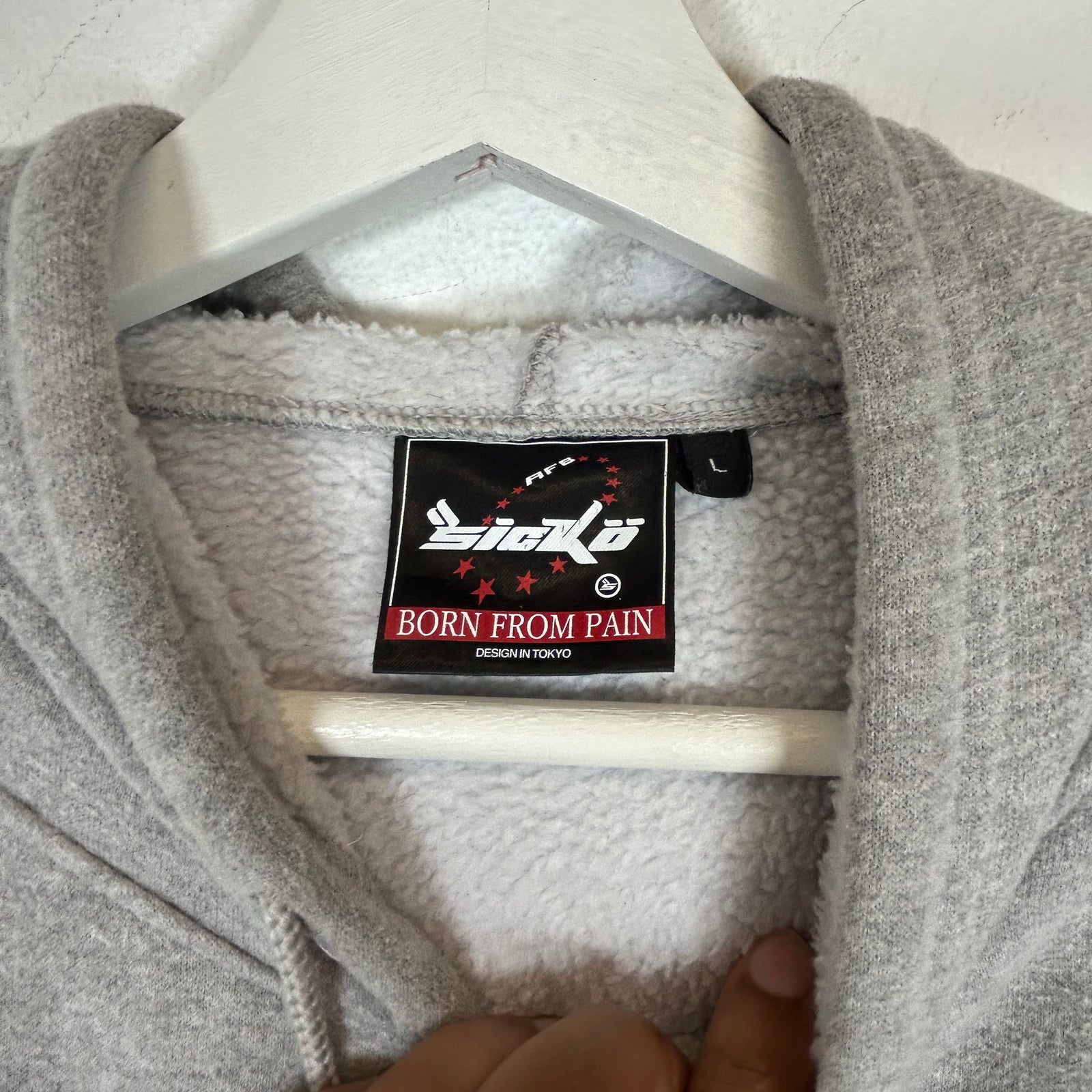 Sicko Navy/Grey Logo Hoodie Size L