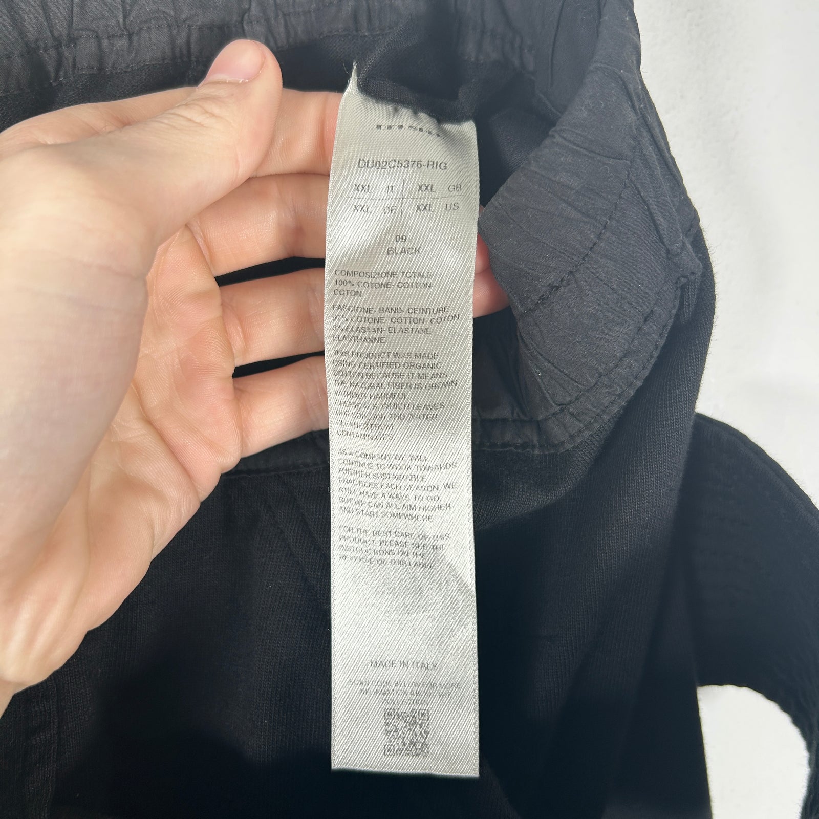 Rick Owens DRKSHDW Creatch Cargo Black Sweats Size XXL
