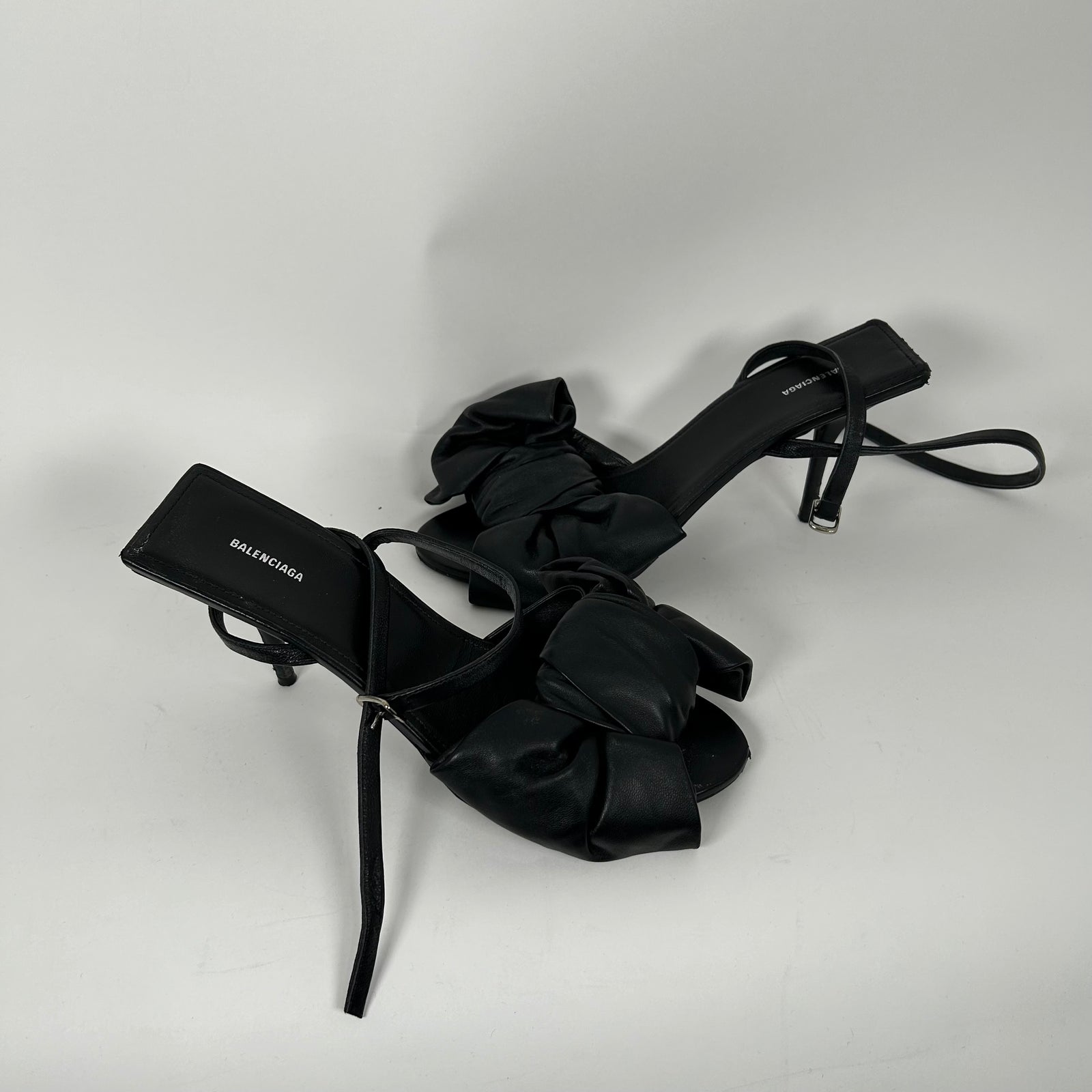 Balenciaga Black Knife Bow Heels Size 39