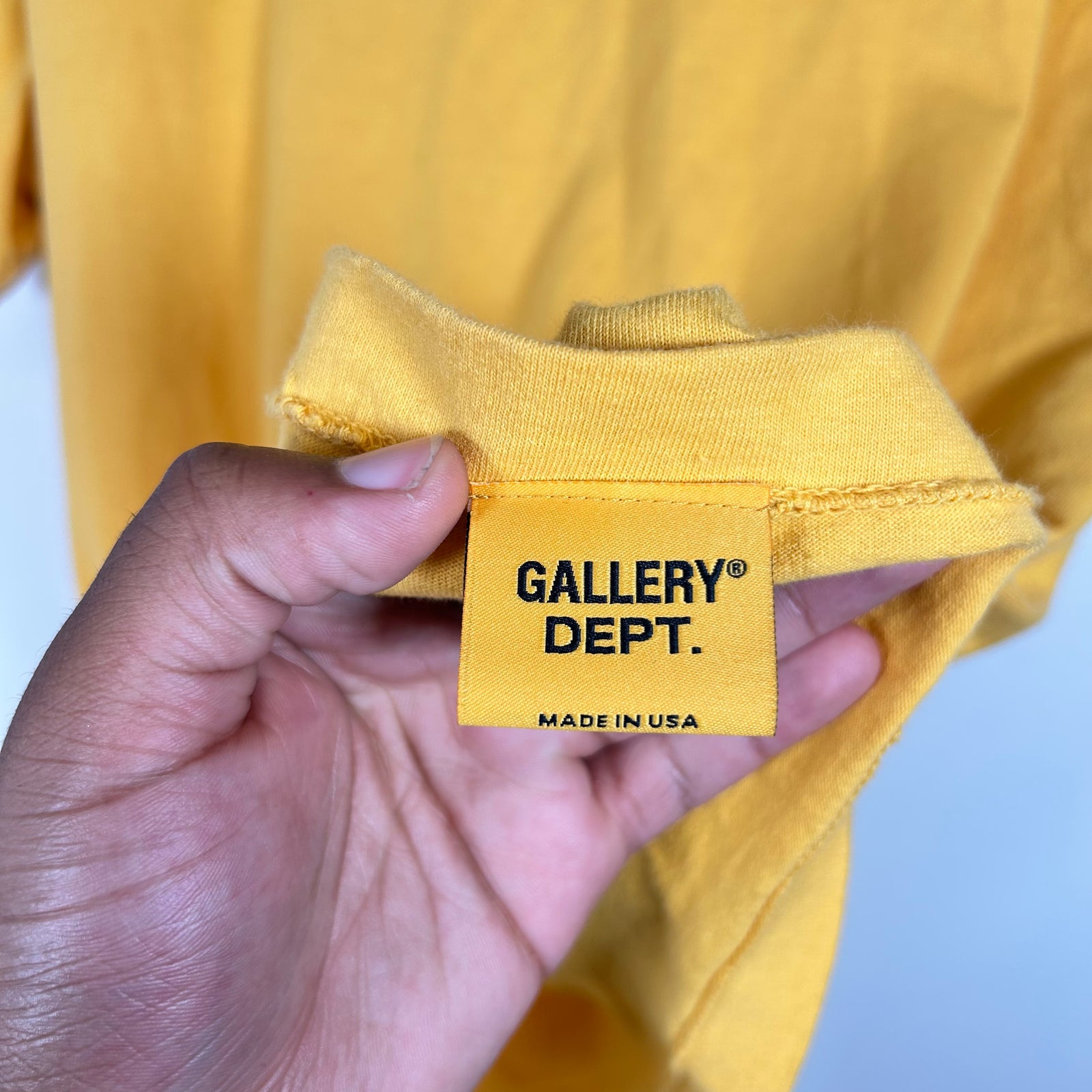 Gallery Dept Yellow Upside Down Logo T-Shirt Size L