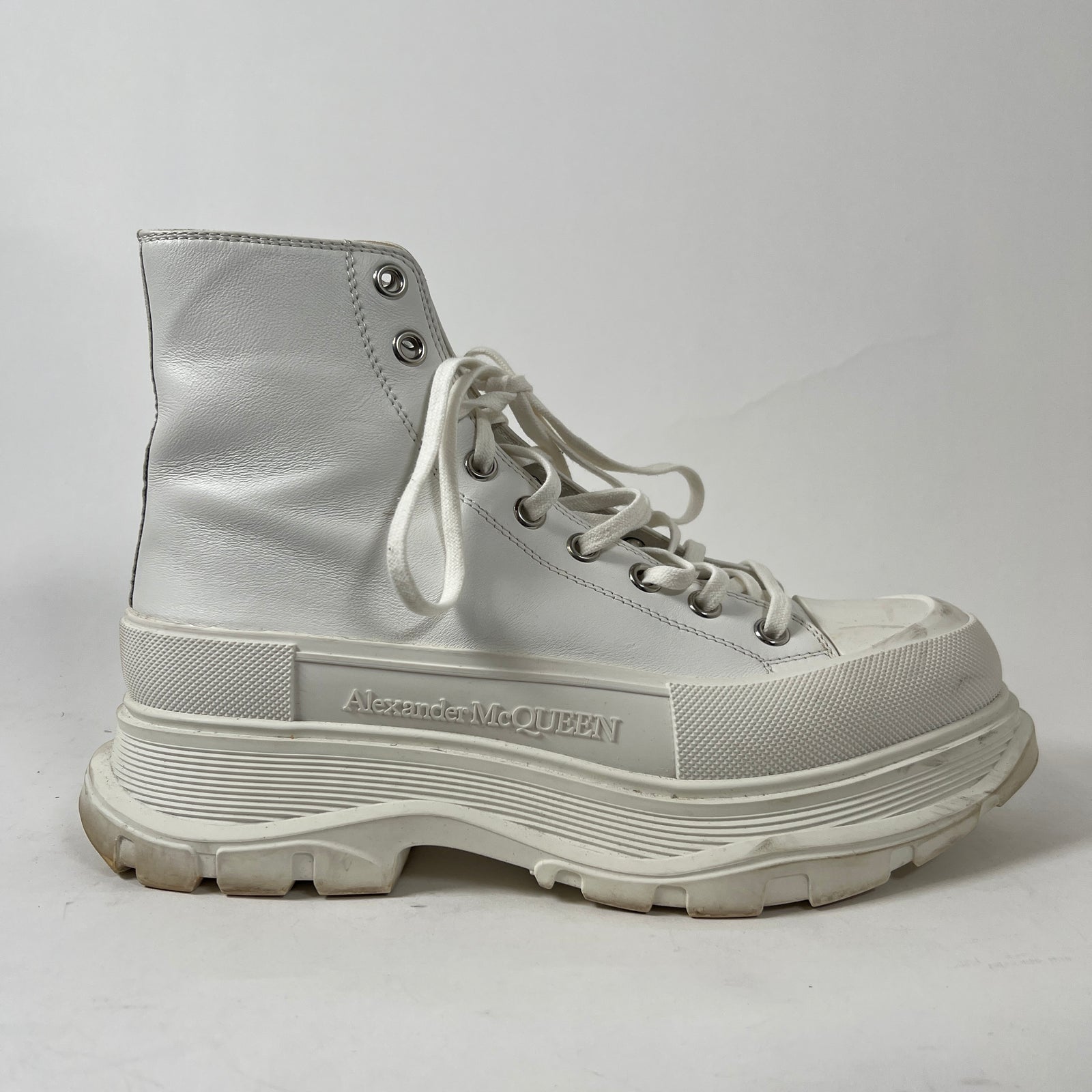 Alexander Mcqueen Tread Slick Triple White Size 10