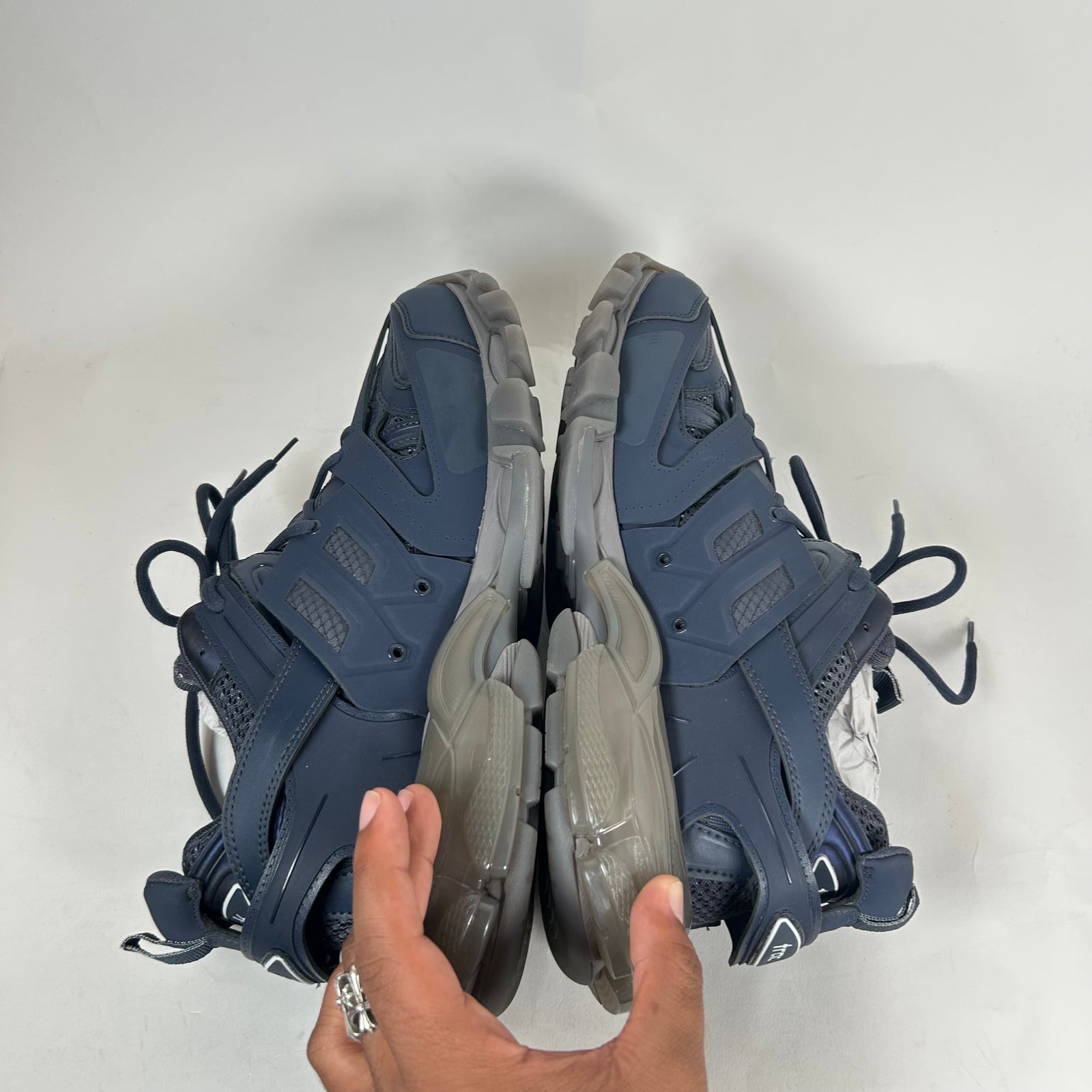 Balenciaga Navy/Grey Track Sneaker Size 42