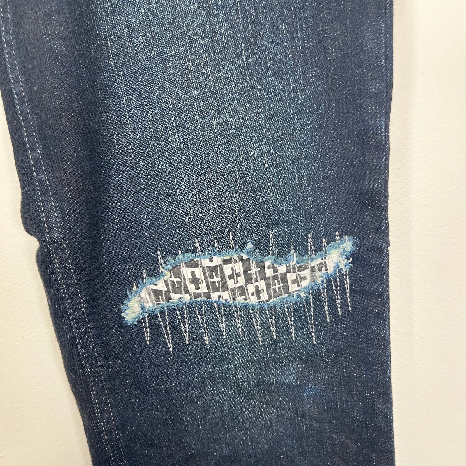 Ksubi Dark Blue Wash Checkerboard Size 36