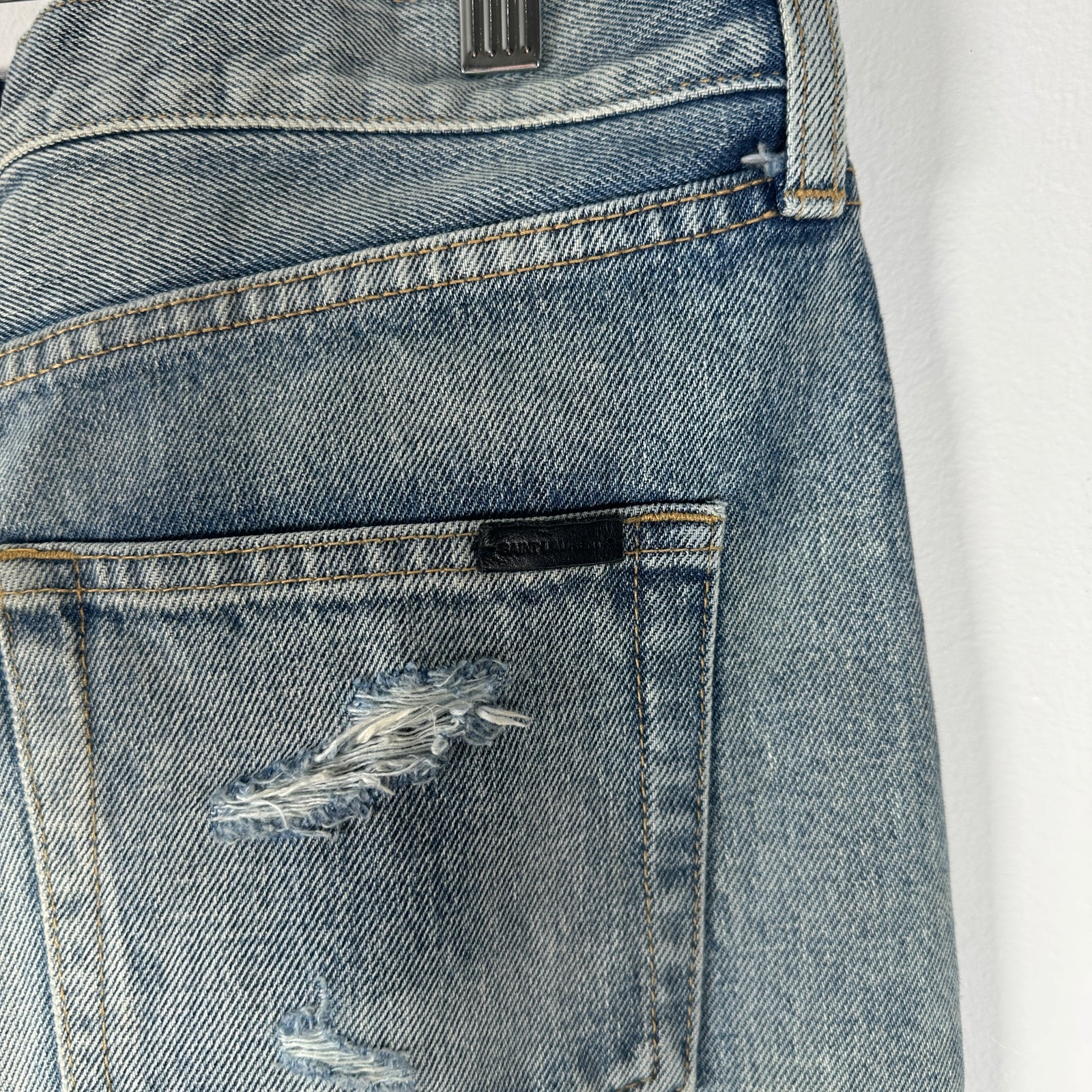 Saint Laurent Distressed Light Wash Jeans Size 30