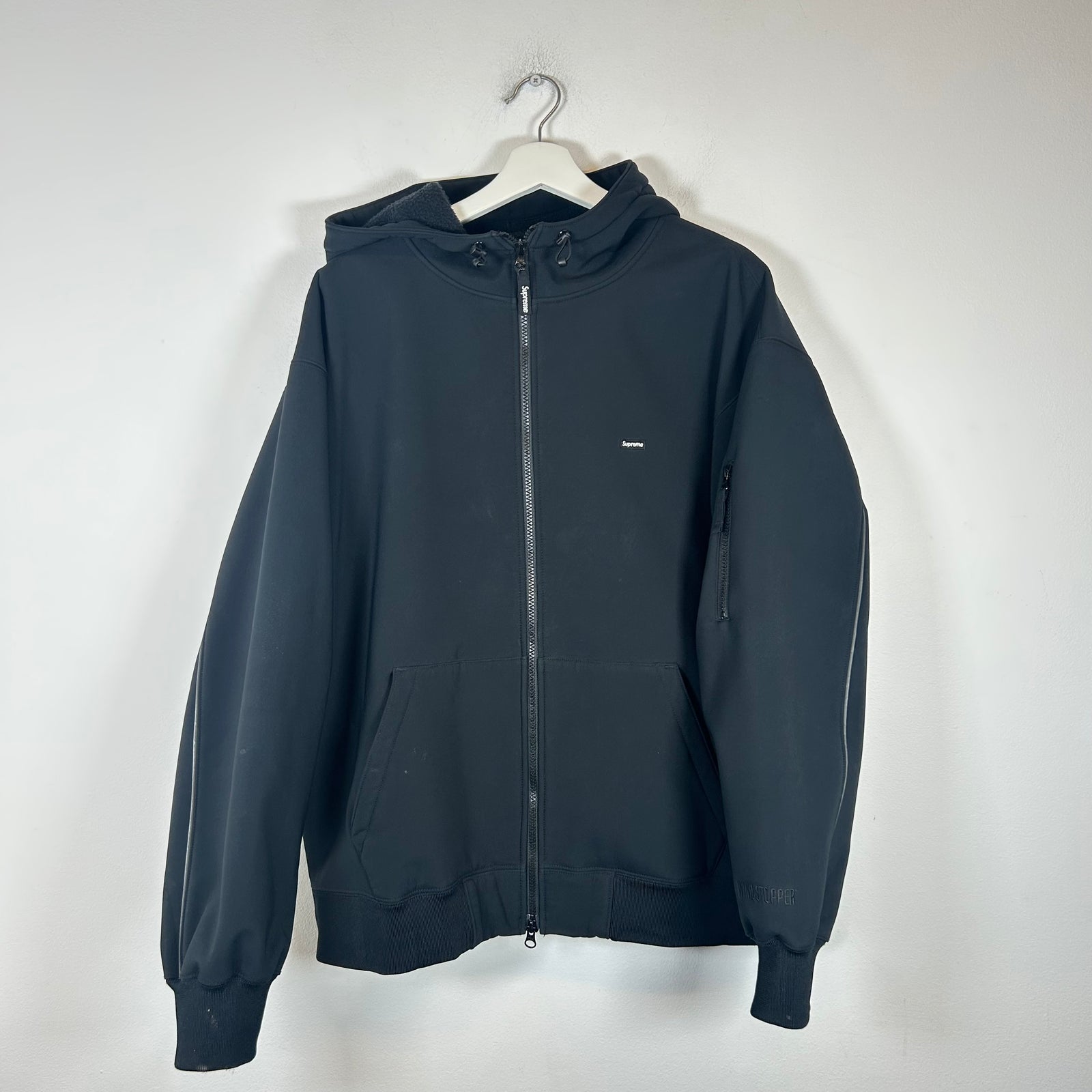 Supreme Black Wind Stopper Zip-Up Jacket Size L