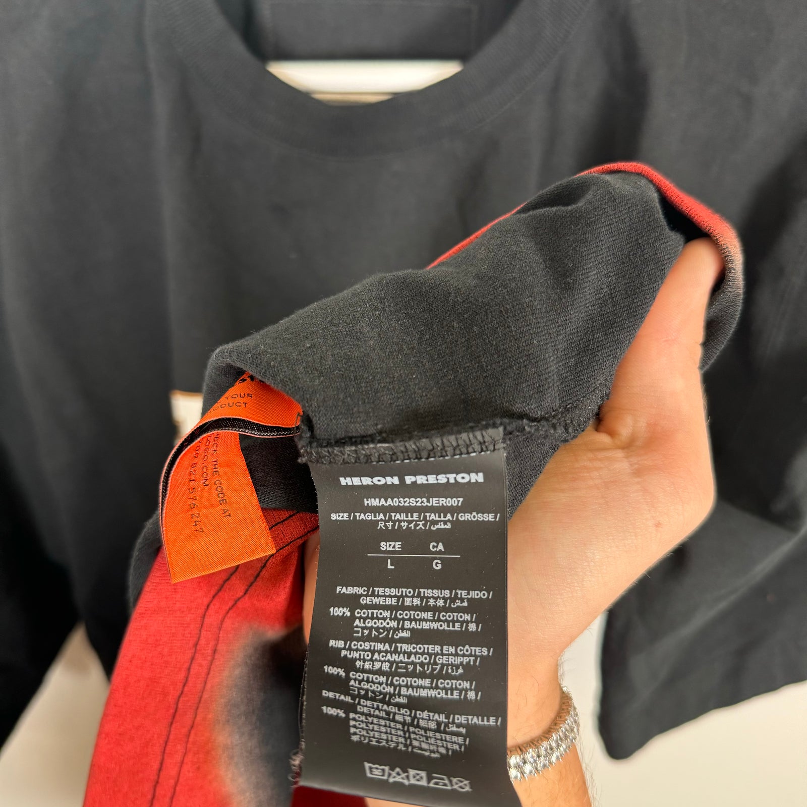 Heron Preston Black Law Tee Size L