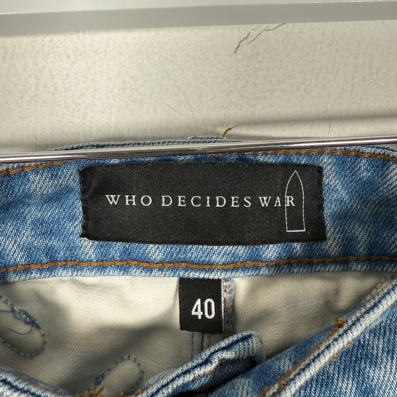 Who Decides War Blue 'Thread Plate' Denim Jeans Size 40