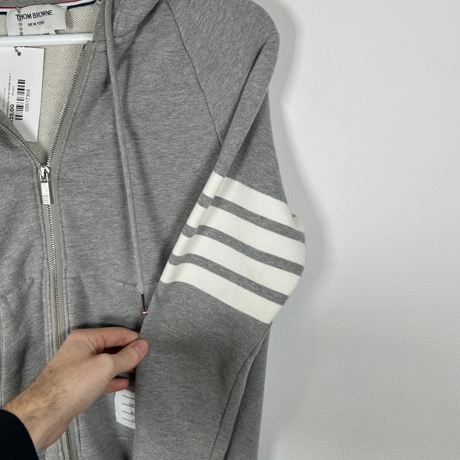 Thom Browne 4-Bar Zip Up Hoodie Size 2