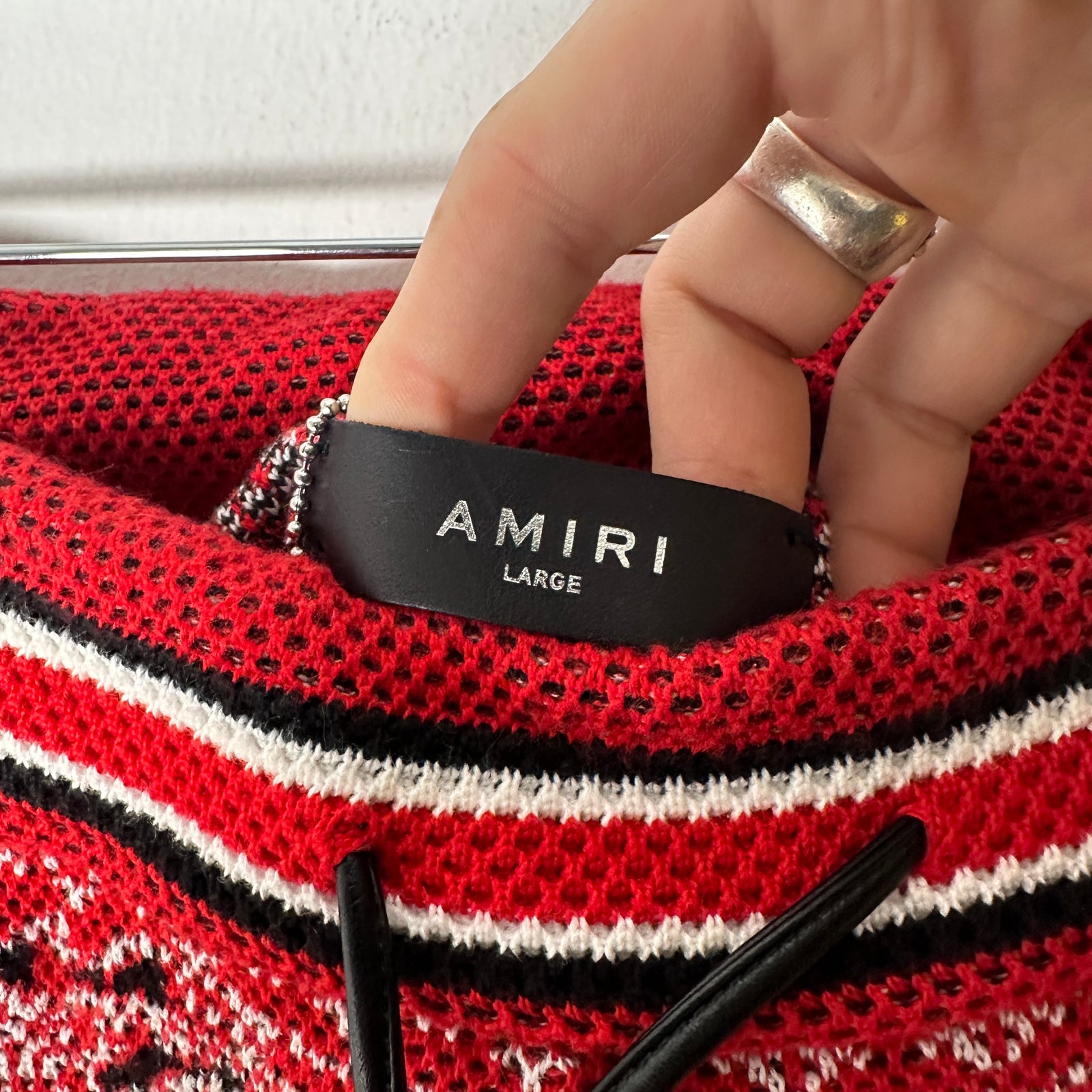 Amiri Red Knit Paisley Shorts Size L`