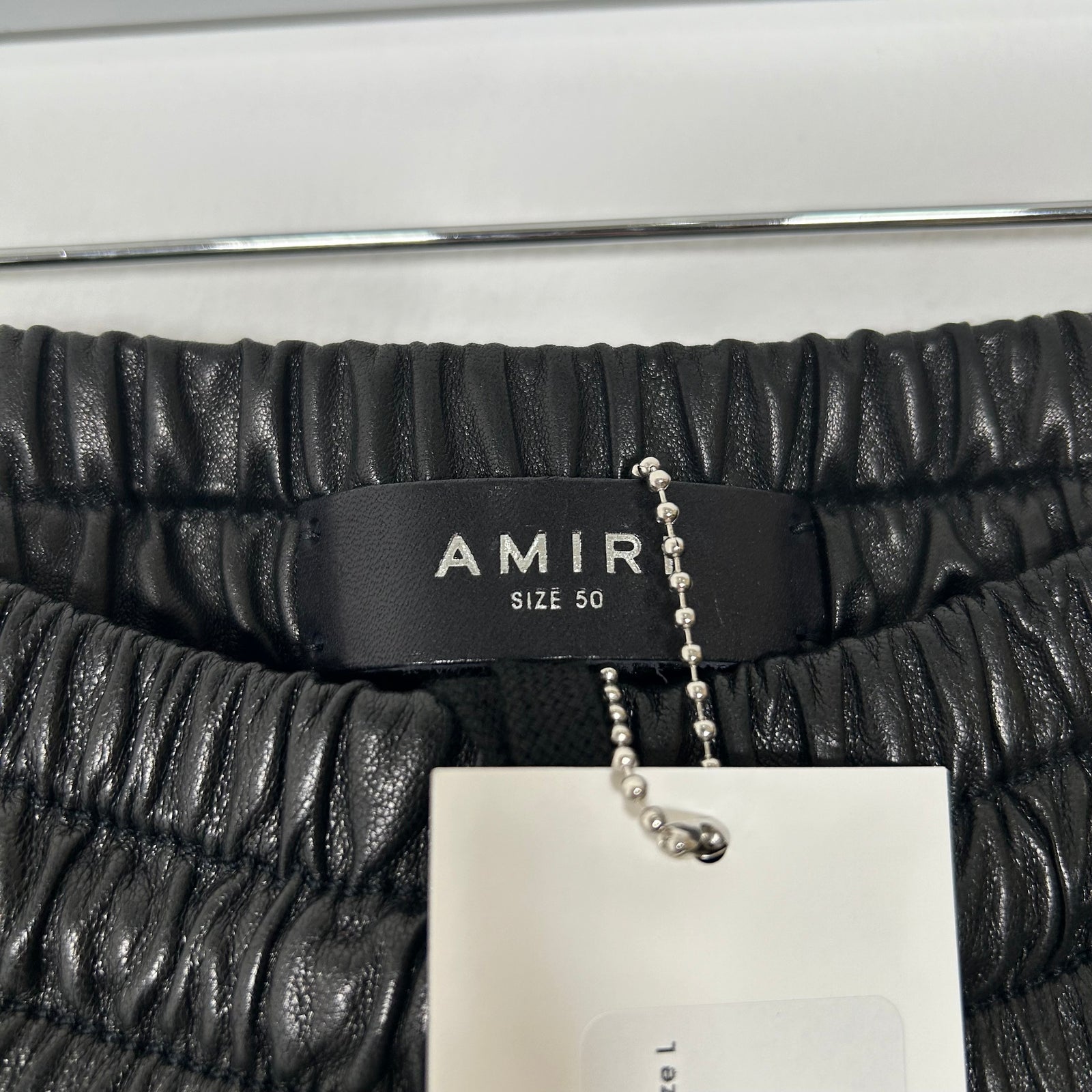 Amiri 'AM' Logo Leather Jogger Pants Size L