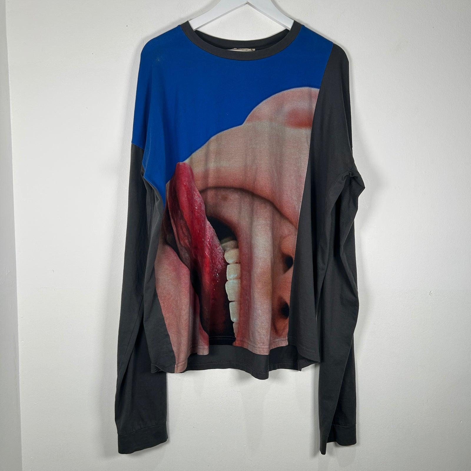 Marni Mouth Print Blue/Grey Longsleeve Size 50