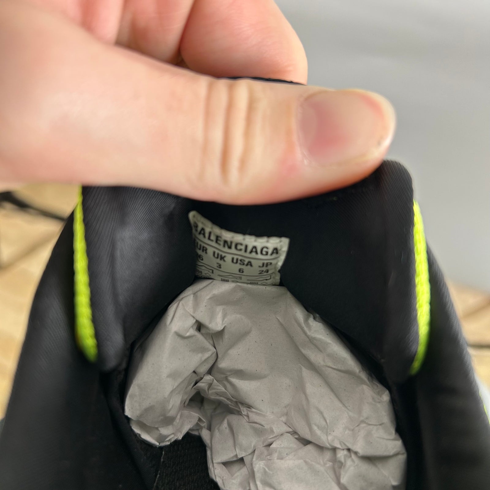 Balenciaga Neon Yellow Tyrex Sneakers Size 36