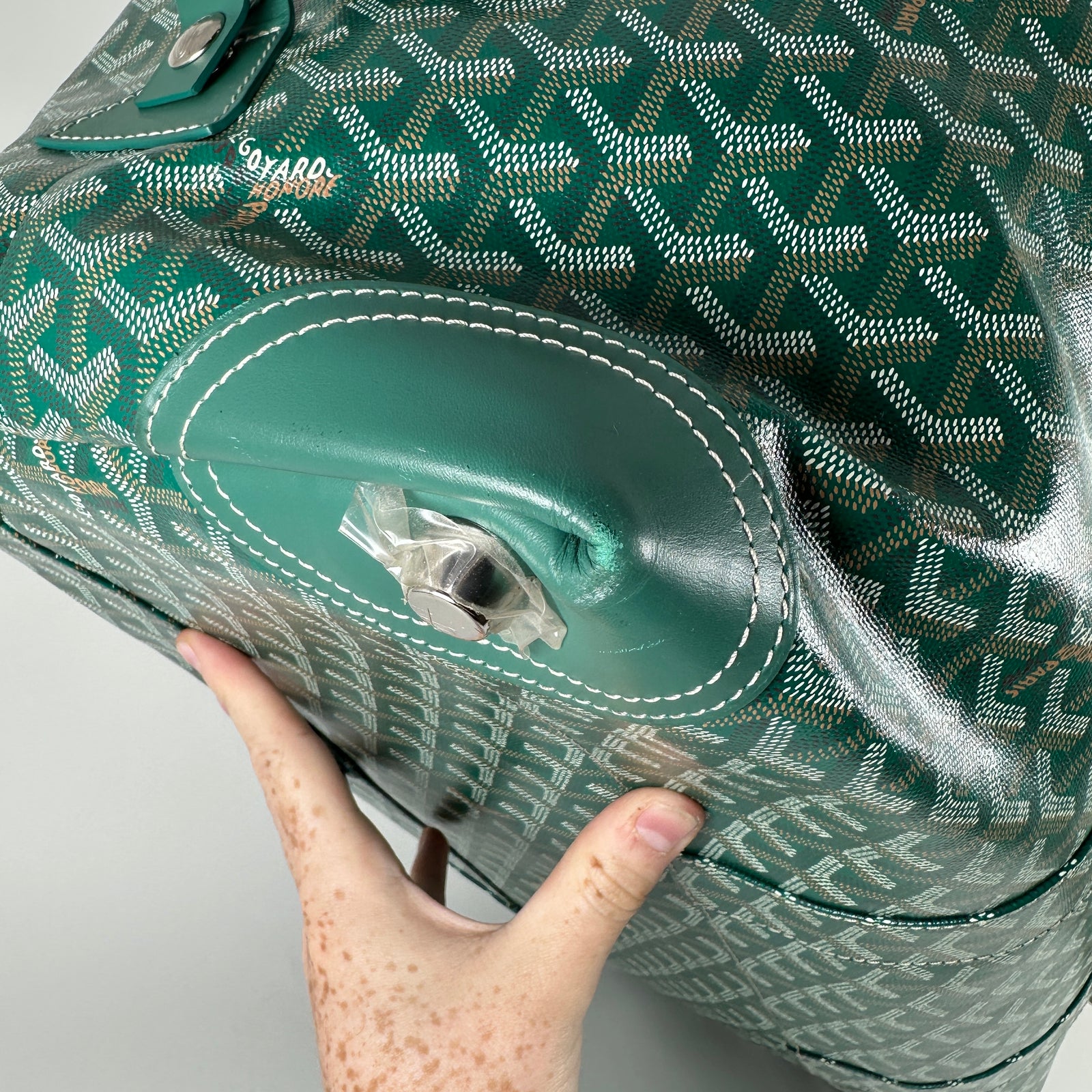 Goyard Goyardine Green Boeing 55 Travel Duffle Bag