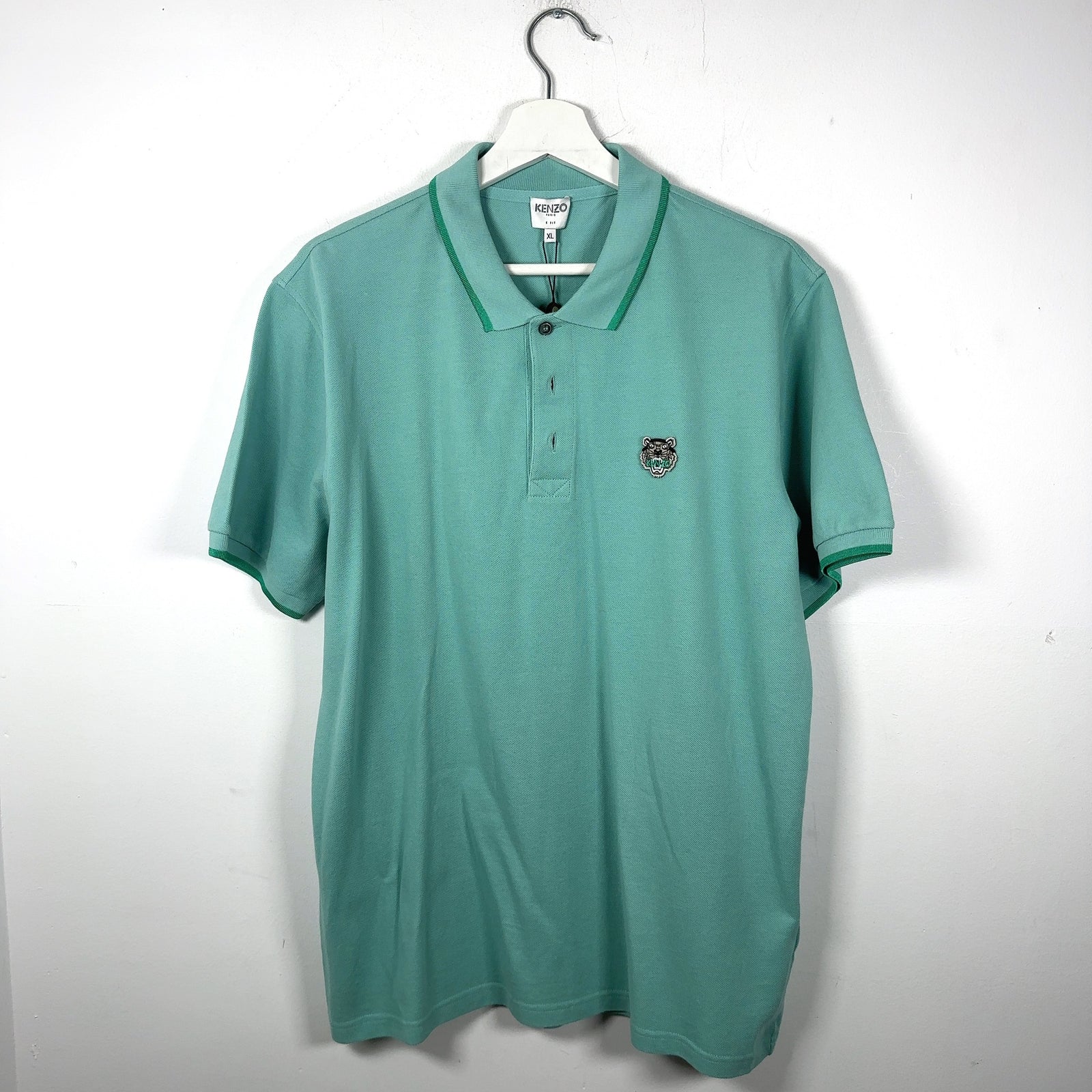 Kenzo Teal Tiger Embroidered Logo Polo