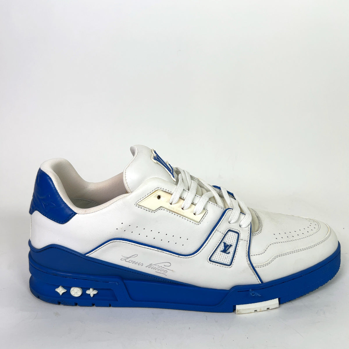 Louis Vuitton White/Blue Signature Trainers
