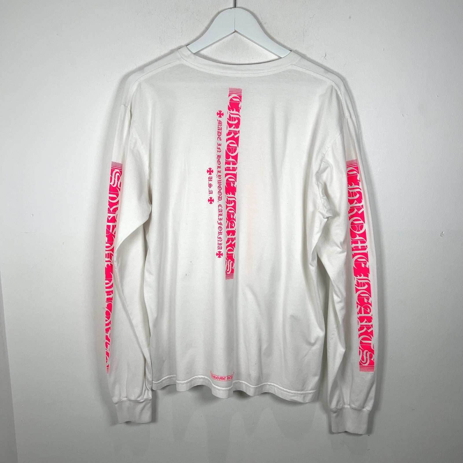 Chrome Hearts Pink Spell Out Logo Bar Longsleeve