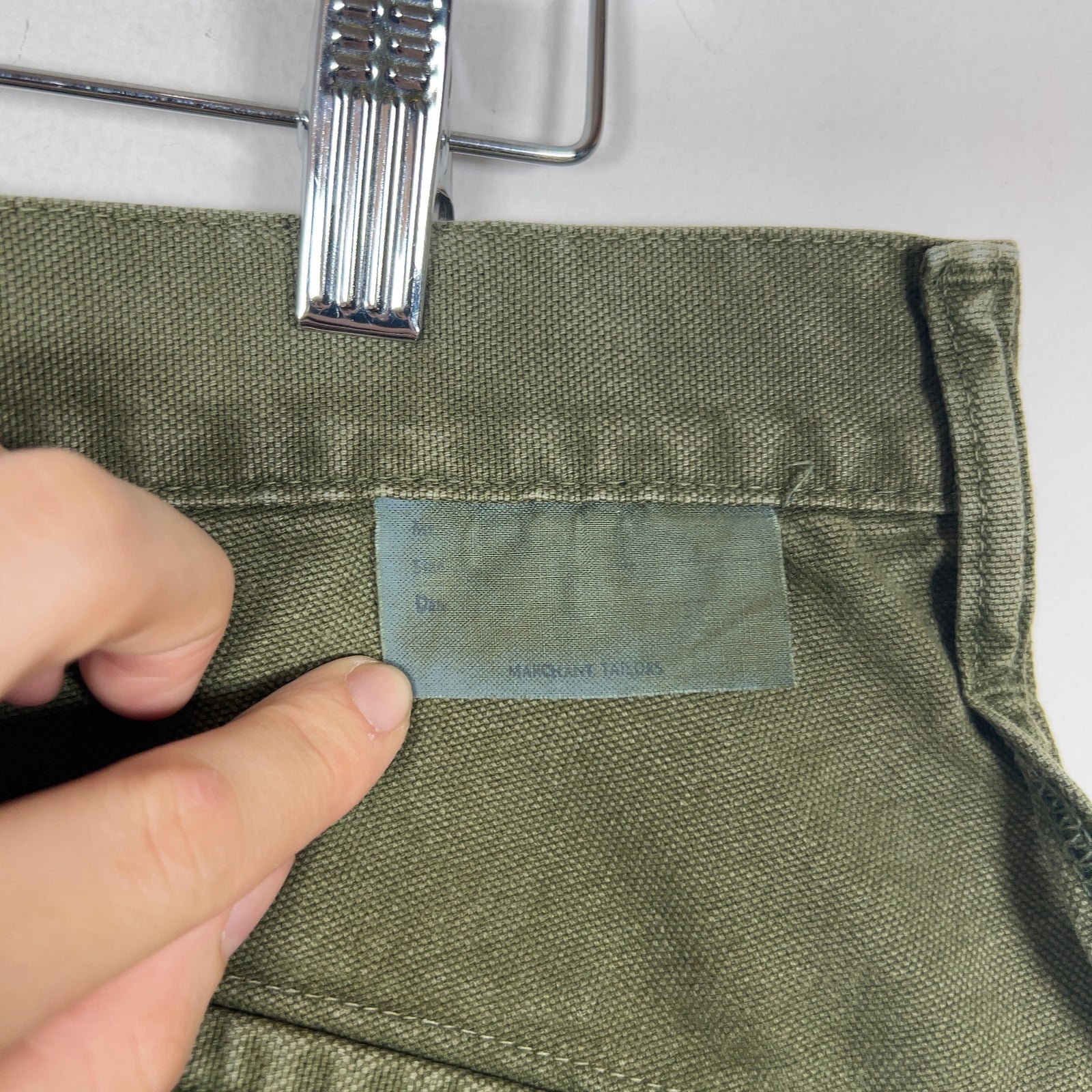 Kapital Green Cargo Pocket Canvas Cargo Pants
