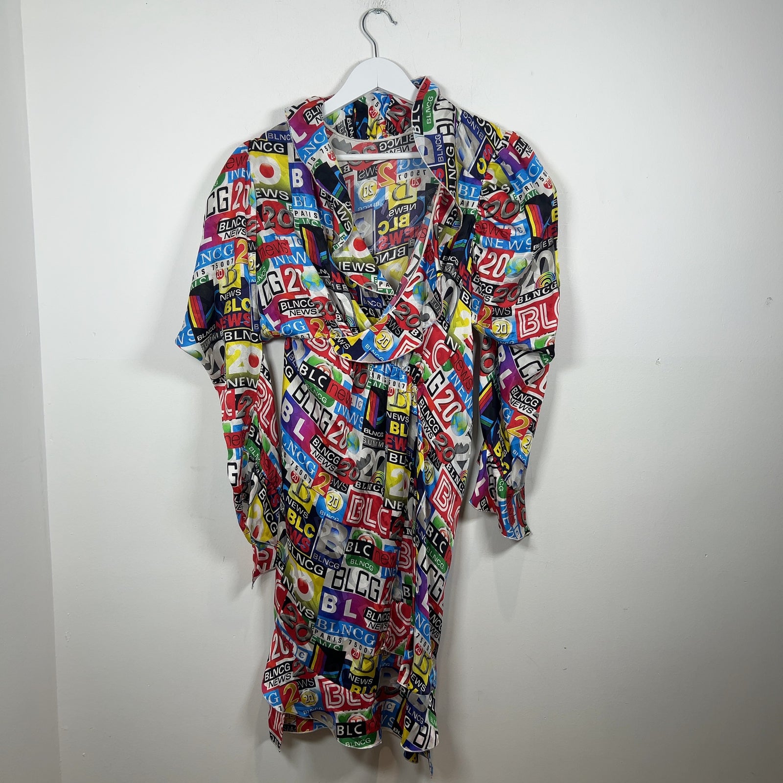 Balenciaga Jacquard Logo Silk Mini Dress