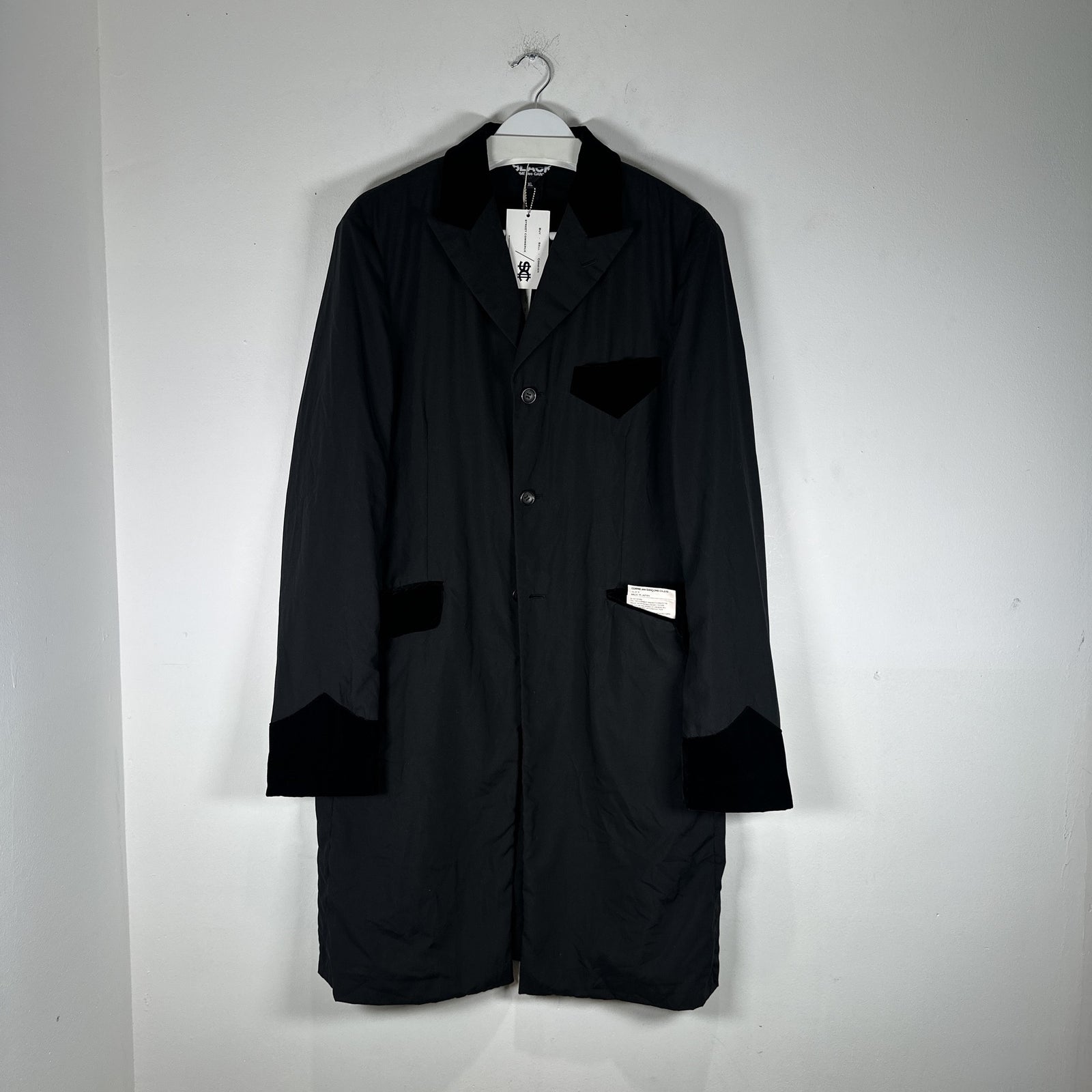 Comme Des Garcon Black Suede/Silk Black Multi-Pocket Outershirt Size XL