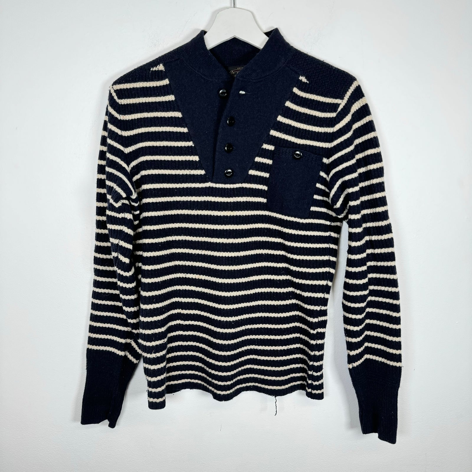 RRL Navy/White Striped Knit Sweater Size XS