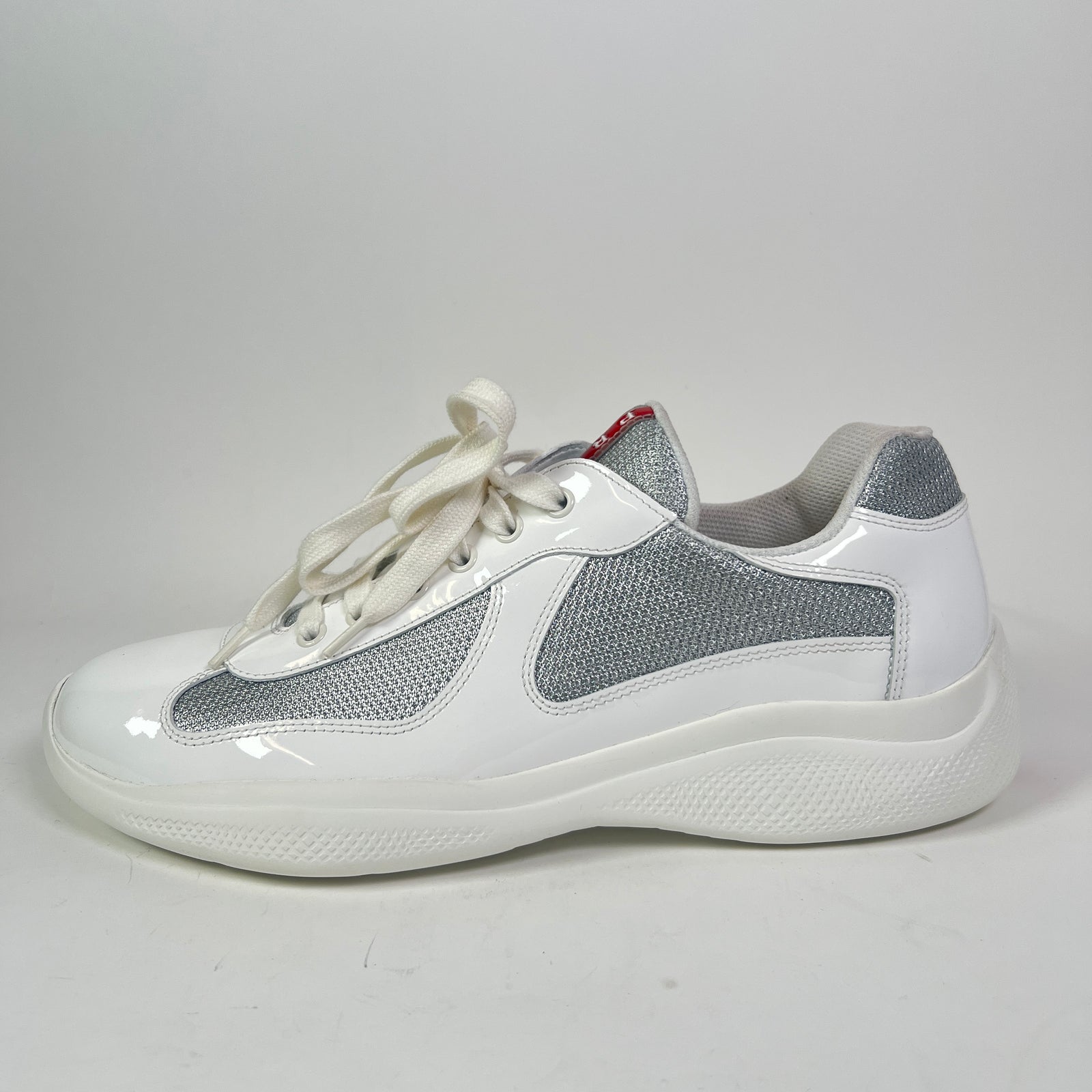 Prada White Patent Leather America Cups