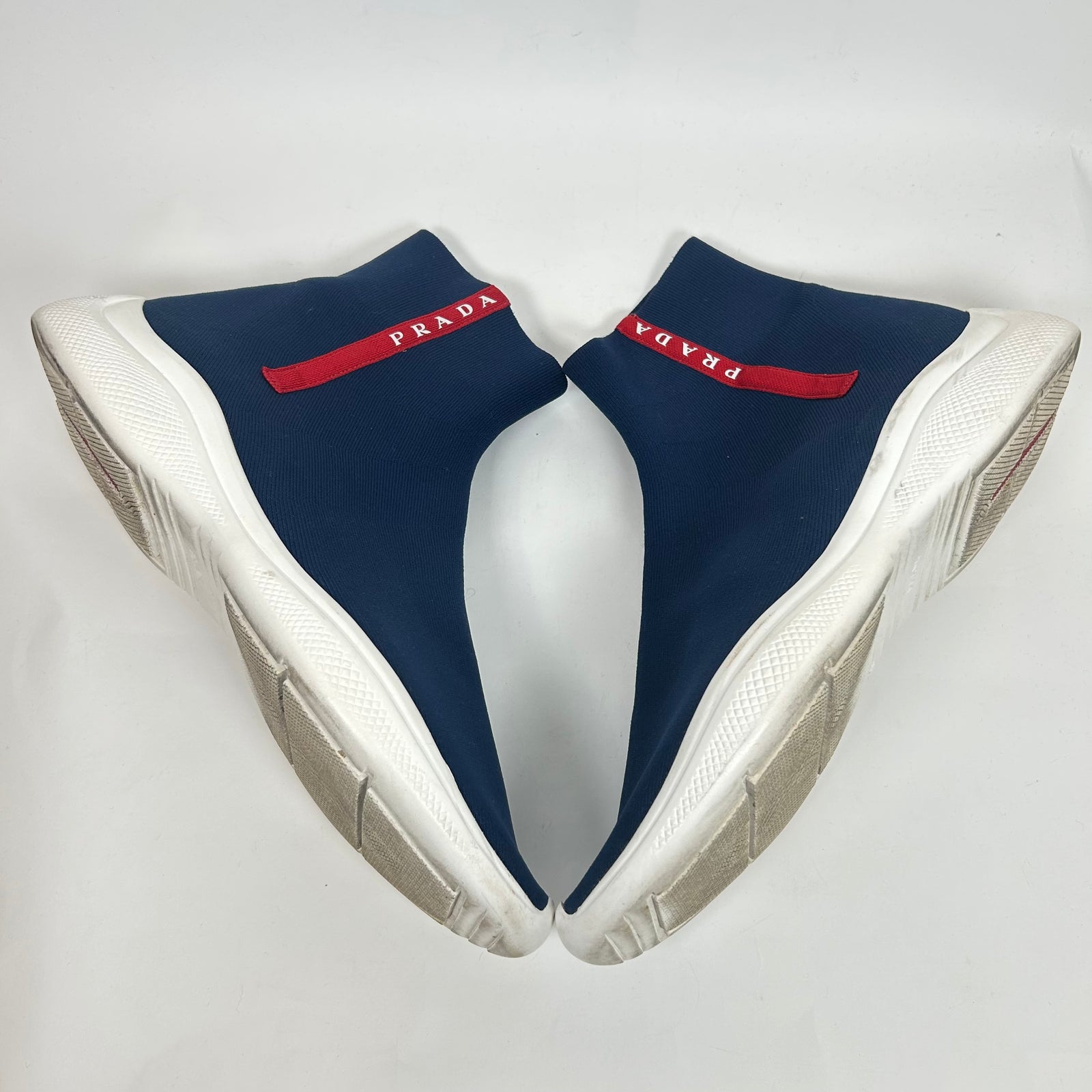 Prada Sport Blue Sock High-Top Sneaker Size 12