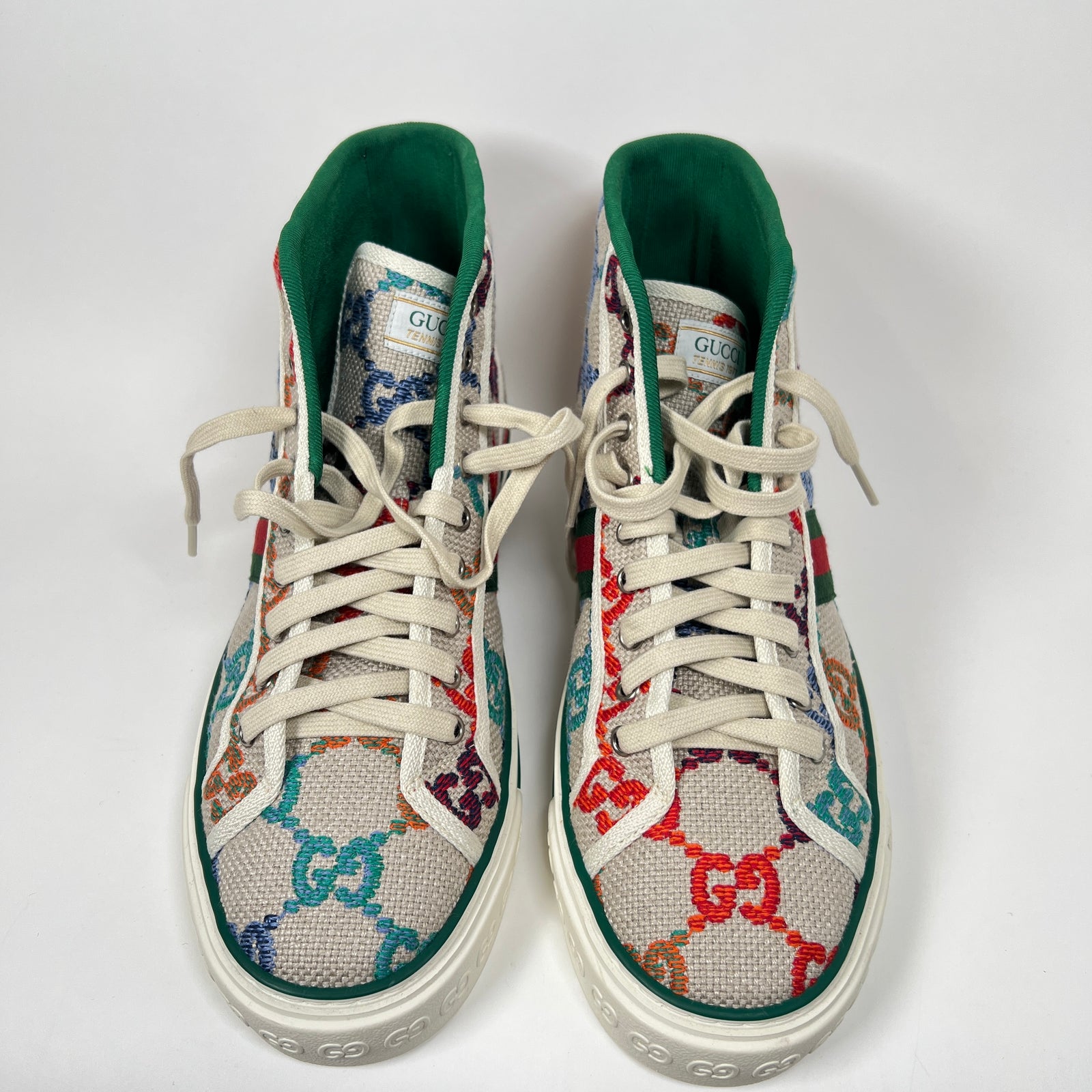 Gucci Multi Color Tennis 1977 High-Top Sneaker Size GG 9.5